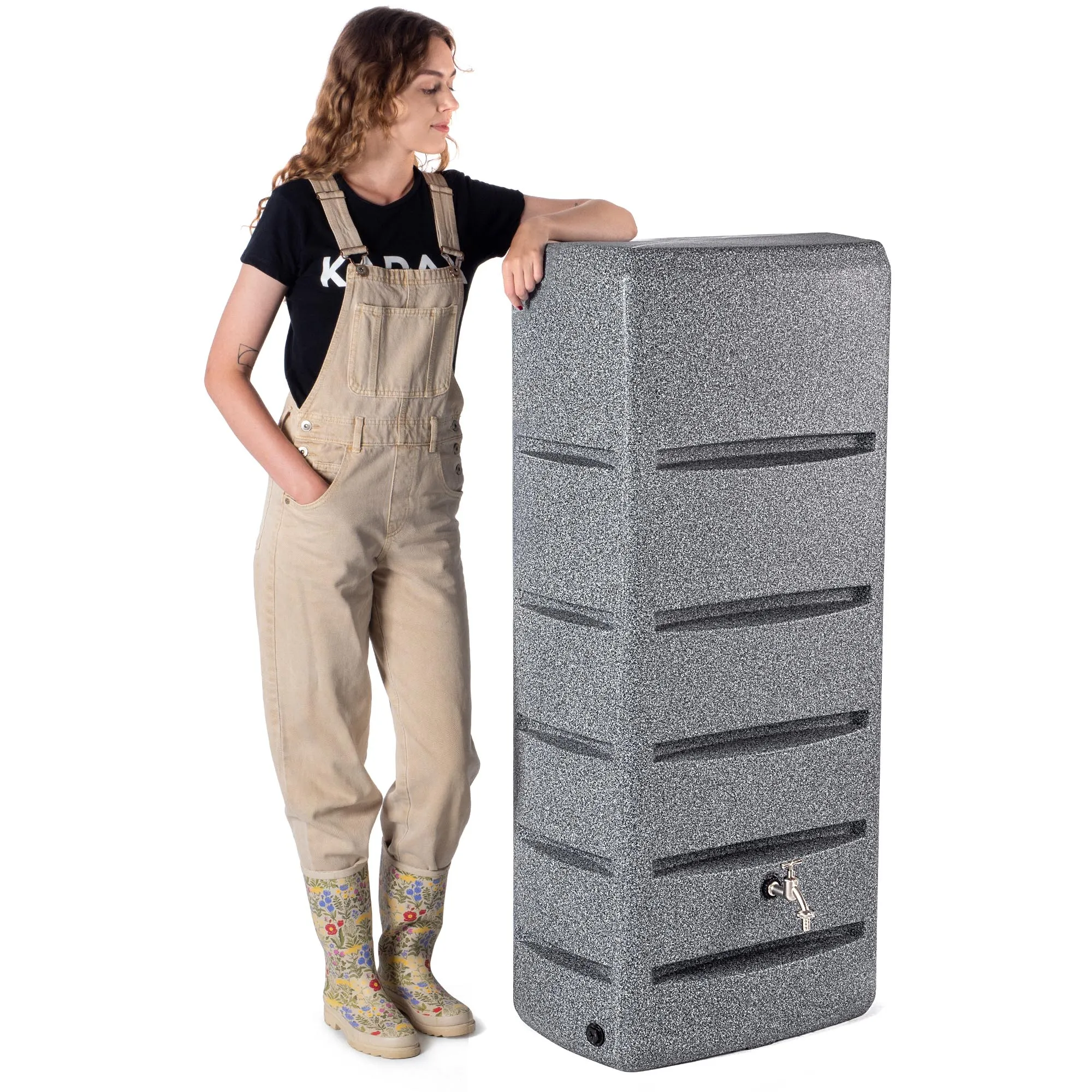 Barbat lietaus vandens bakas + prijungimo komplektas 260 l granito