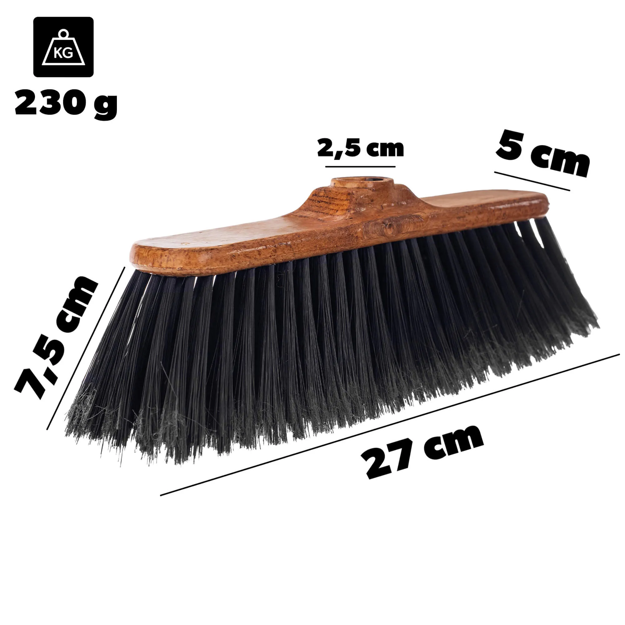 Sunnet šlavimo šepetys 27 cm rudas