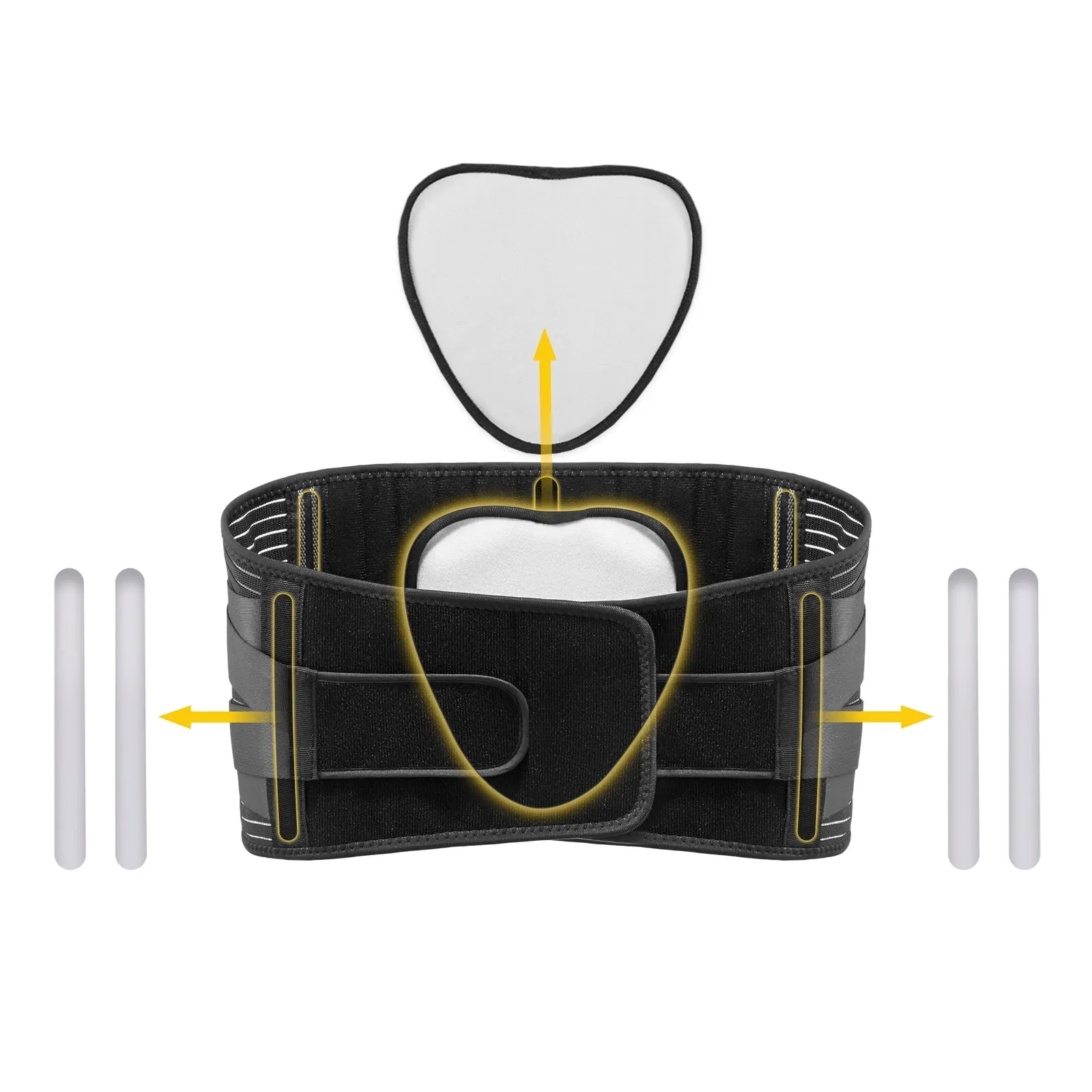 XL dydžio juodos spalvos ortopedinis diržas juosmens stuburui
