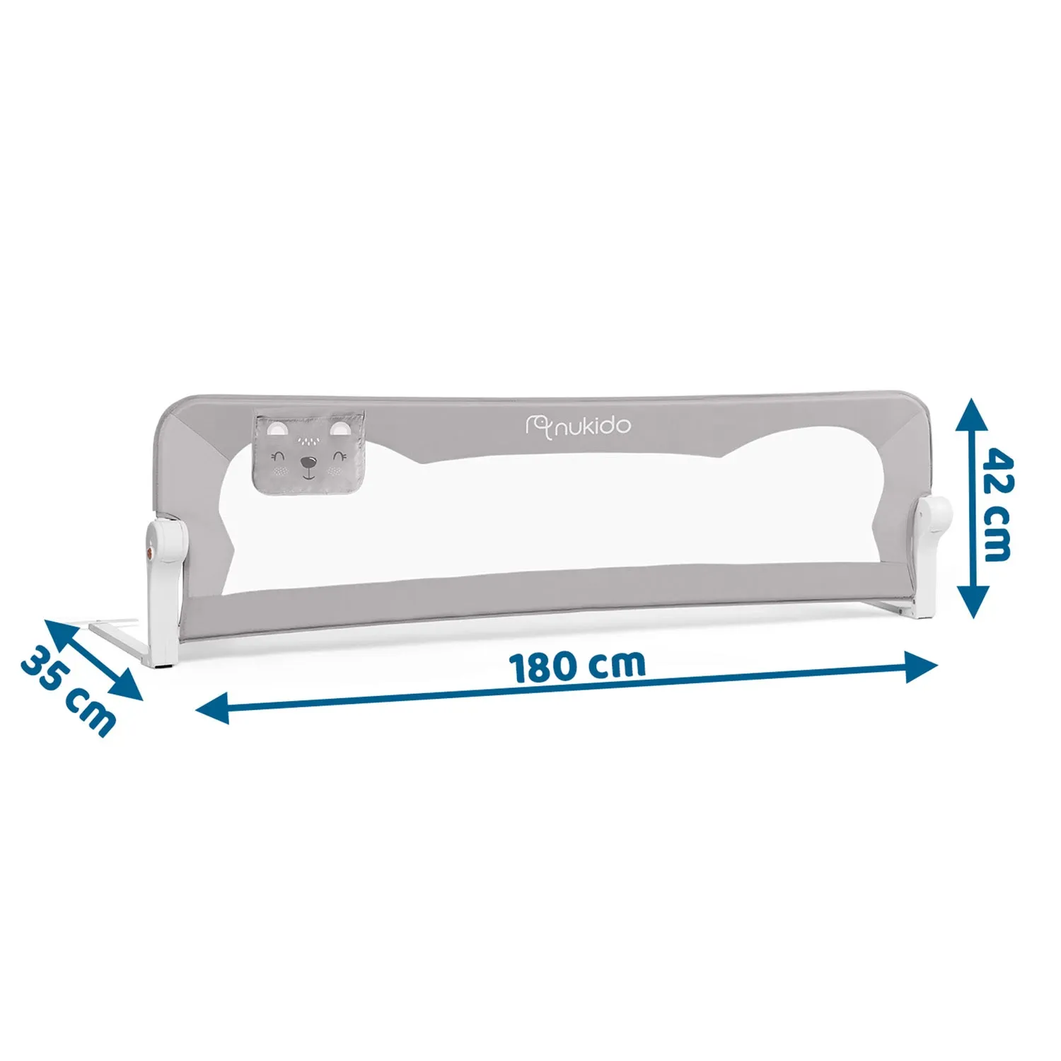 Apsauginis lovos turėklas 180 x 42 x 35 cm, Nukido pilkas - nuotrauka 1