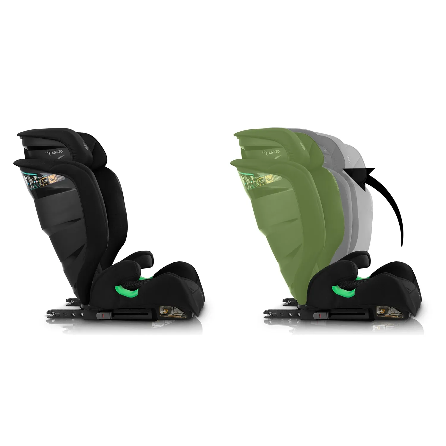 Nukido Louis minkšta juoda automobilinė kėdutė 15-36 kg ISOFIX - nuotrauka 1