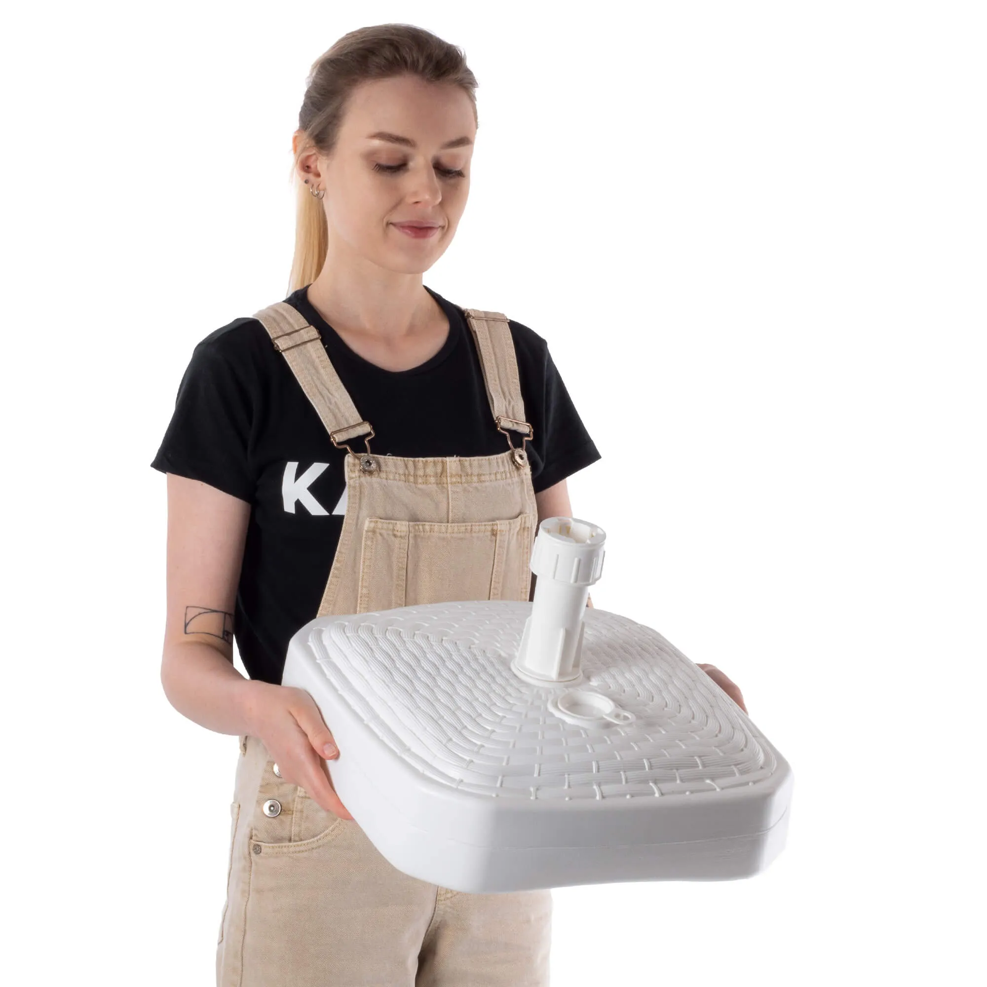 „Solero“ rotango kvadratinis sodo skėčio pagrindas, baltas