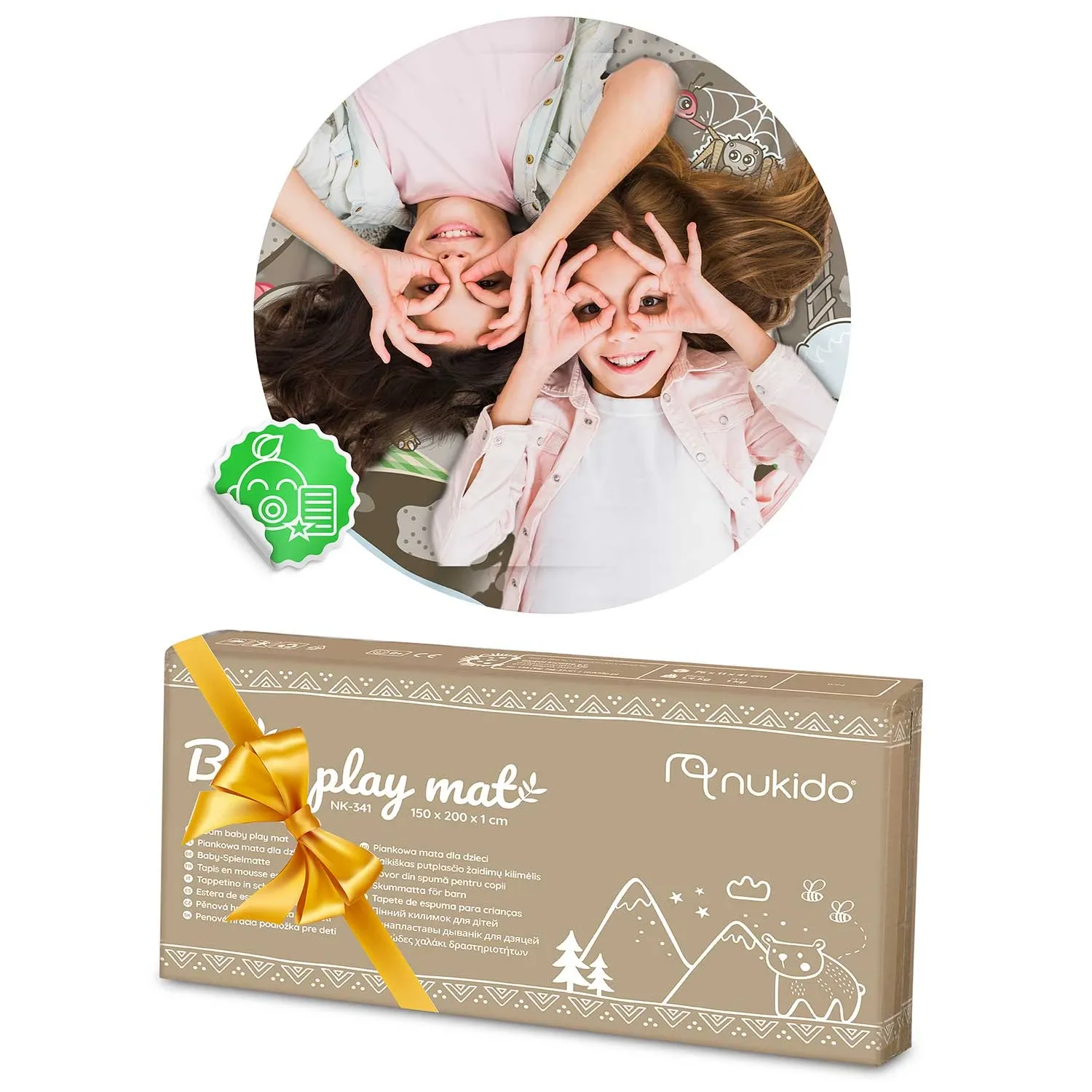 Sulankstomas putplasčio kilimėlis 200 x 180 x 1 cm Nukido NK-340 antžeminis traukinys - nuotrauka 1