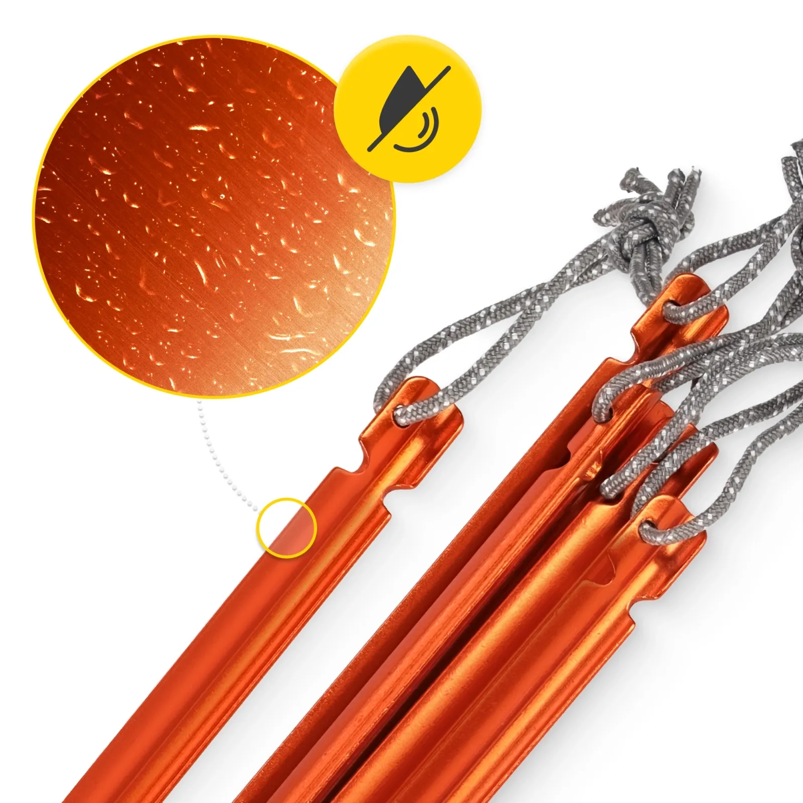 Aliuminio palapinės kuoliukų rinkinys 15 cm 10 vnt. - trikampiai