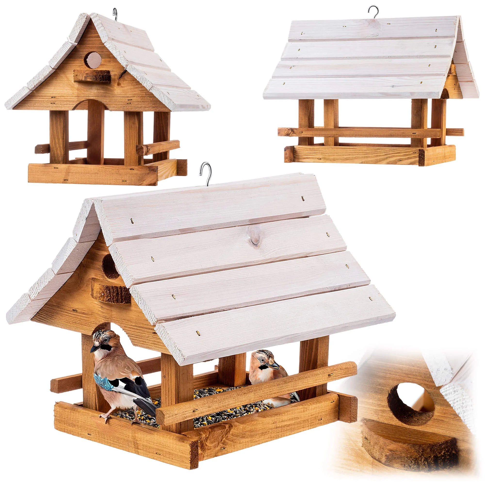 Arbis paukščių lesyklėlė, 30 x 25 cm, natūralios baltos spalvos