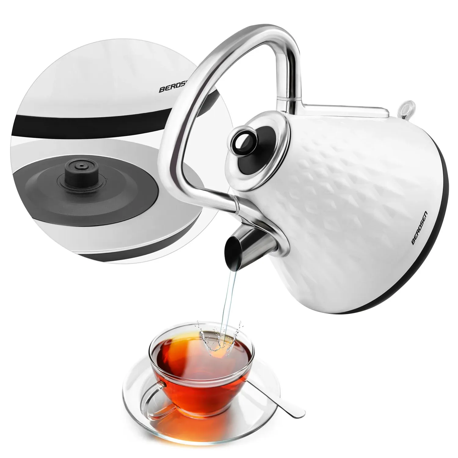 Berdsen BD-700 1,7 l elektrinis virdulys, baltas - nuotrauka 1