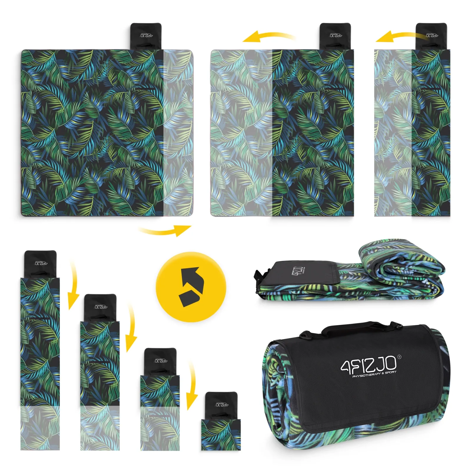 Izoliuota paplūdimio pikniko antklodė 200 x 200 cm palmės formos