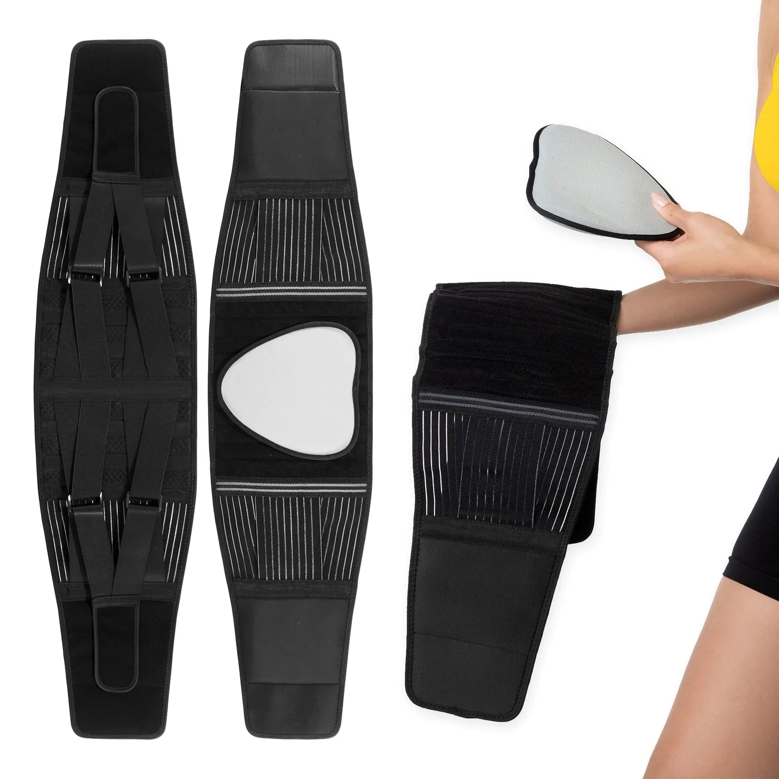 XXL dydžio juodos spalvos ortopedinis diržas juosmens stuburui