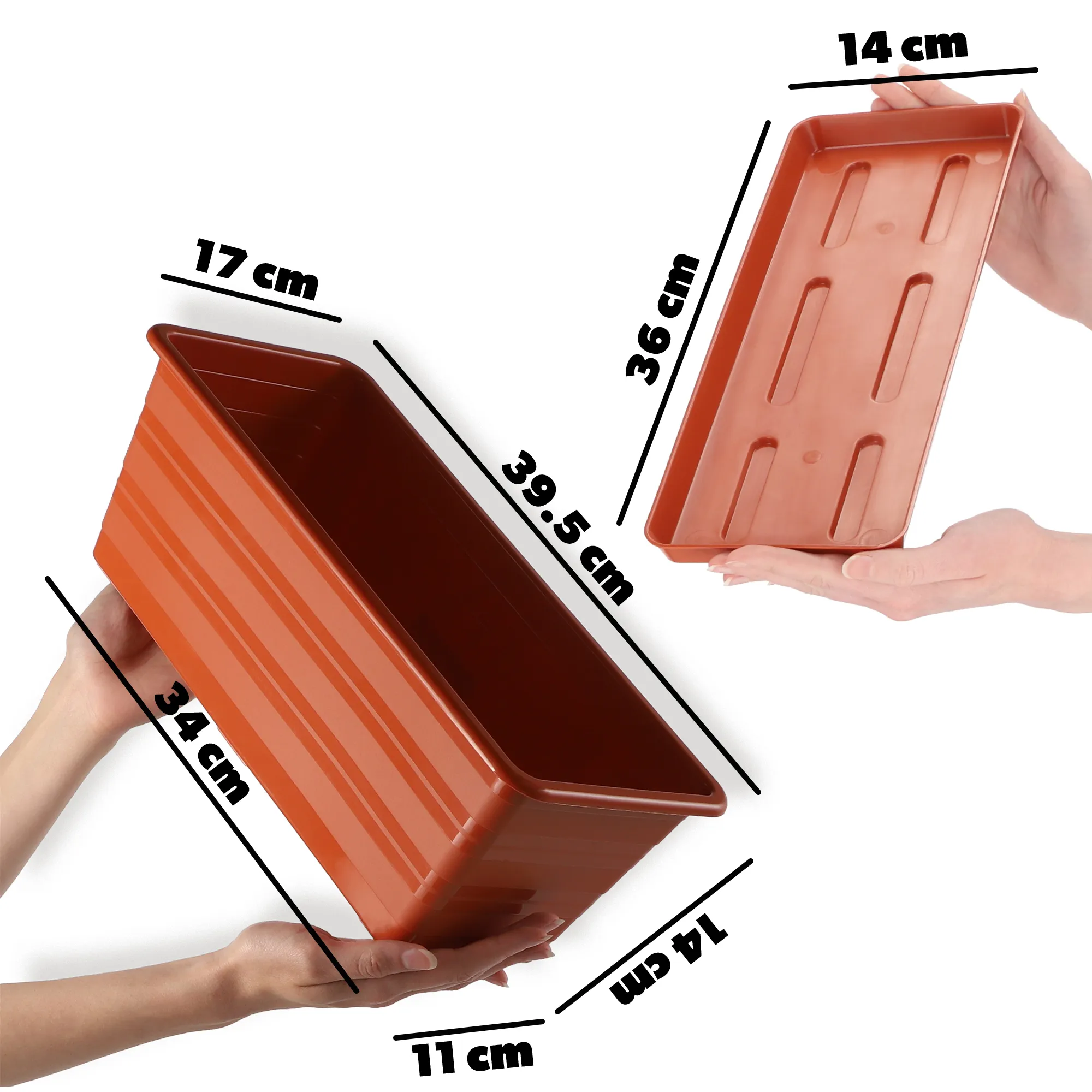 Cati balkoninis vazonas 40 cm + lėkštutė 40 cm