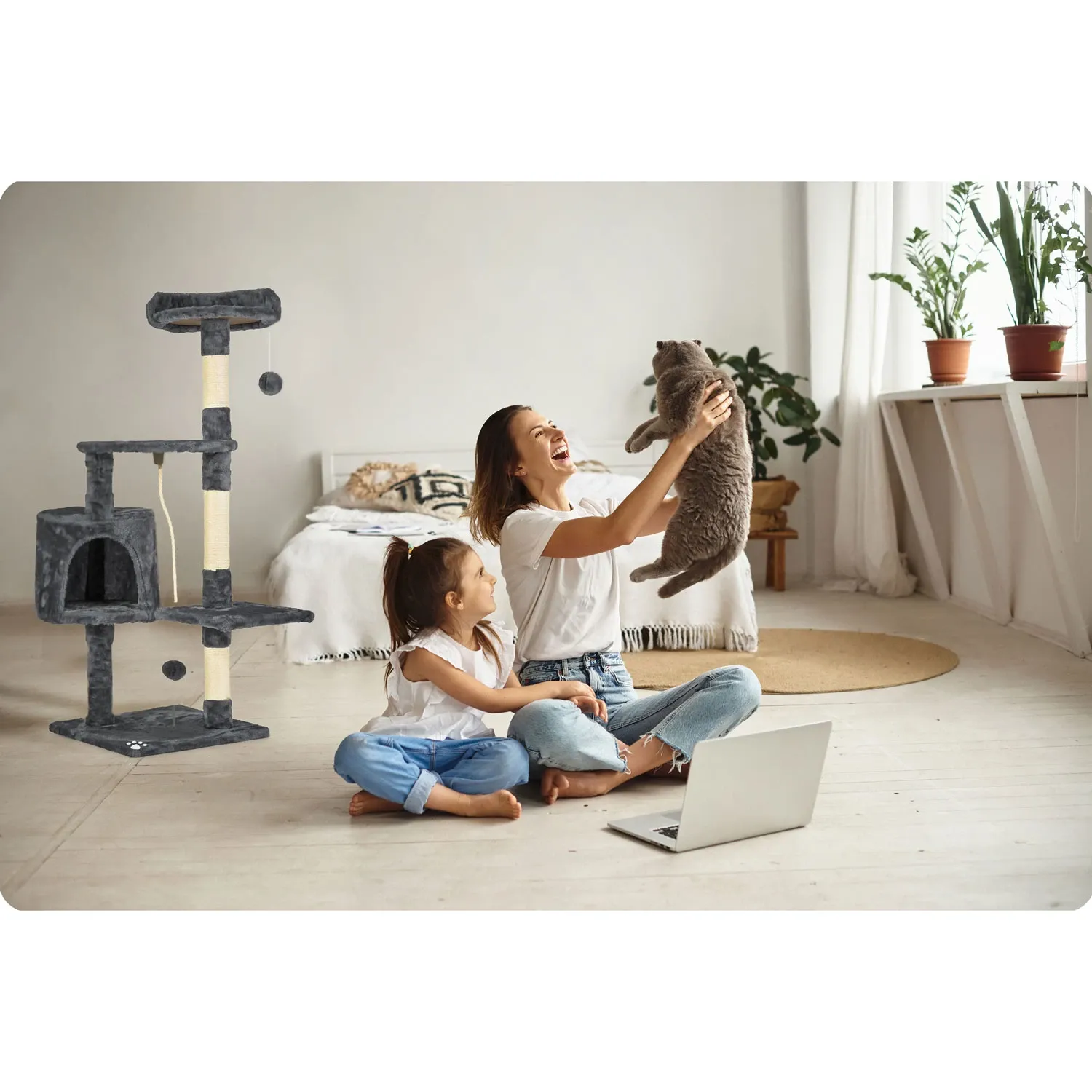 Katės draskyklė 111 cm DR-266 Pethaus pilka - nuotrauka 1