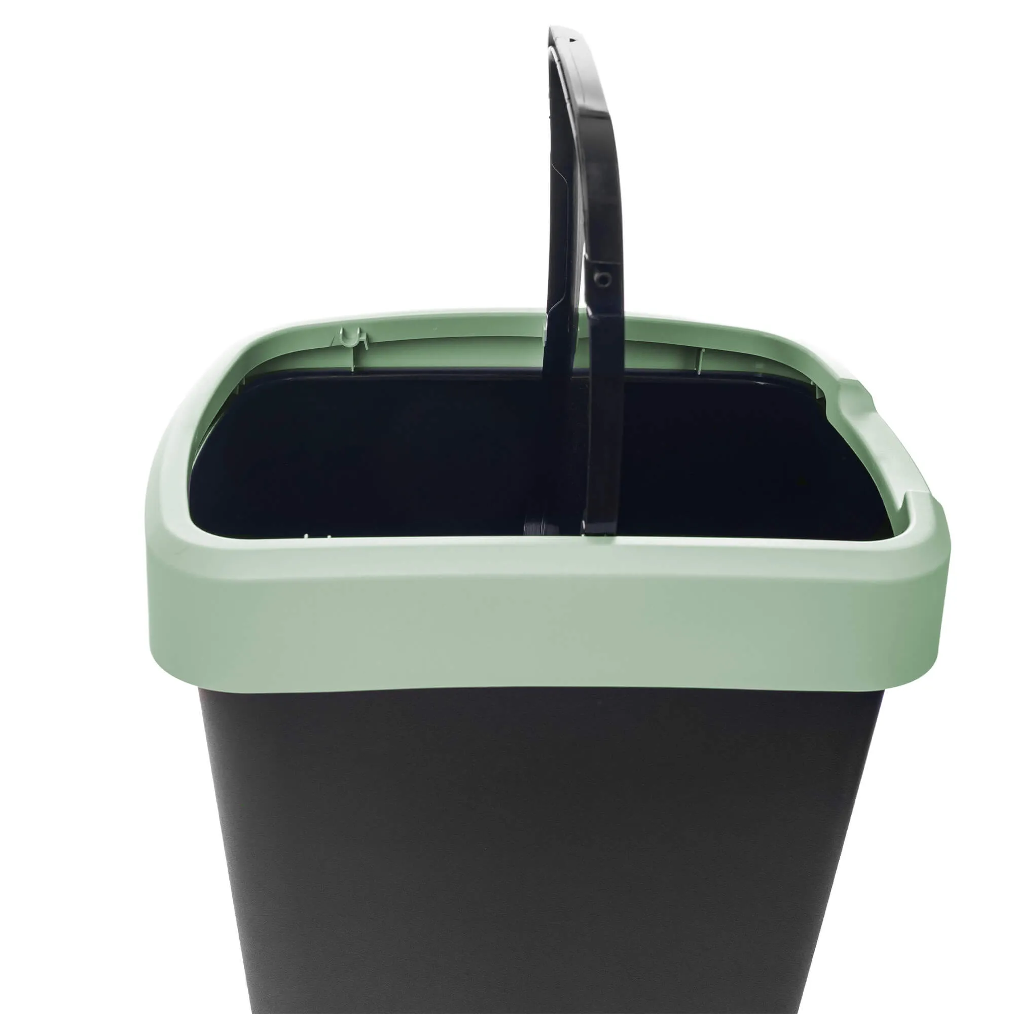 Morin 25 l šiukšliadėžė su besisukančiu dangčiu, juodos ir žalios spalvos