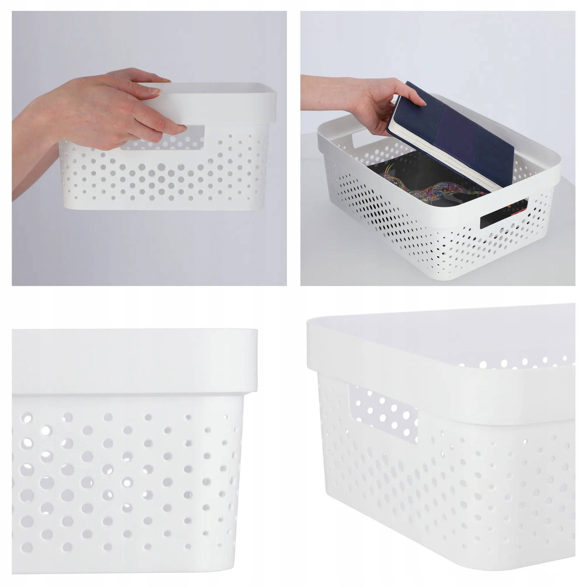 „Curver Infinity“ sandėliavimo konteineriai 4,5 + 11 + 17 l, balti