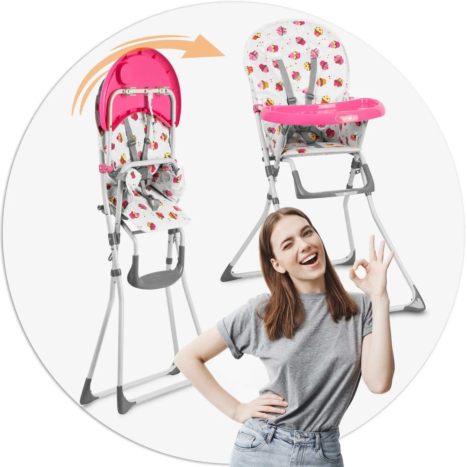 Ricokids FANDO vaikiška kėdutė su staliuku, keksiukai - nuotrauka 1