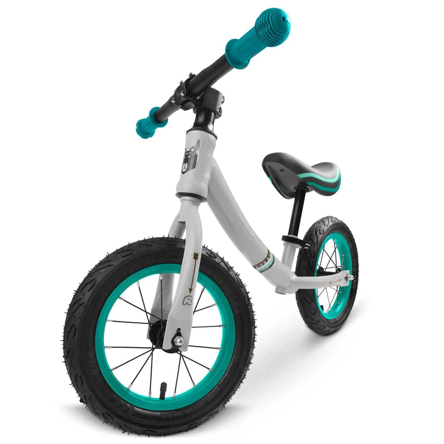 „Ricokids“ pilkai turkio spalvos balansinis dviratis vaikams - nuotrauka 1