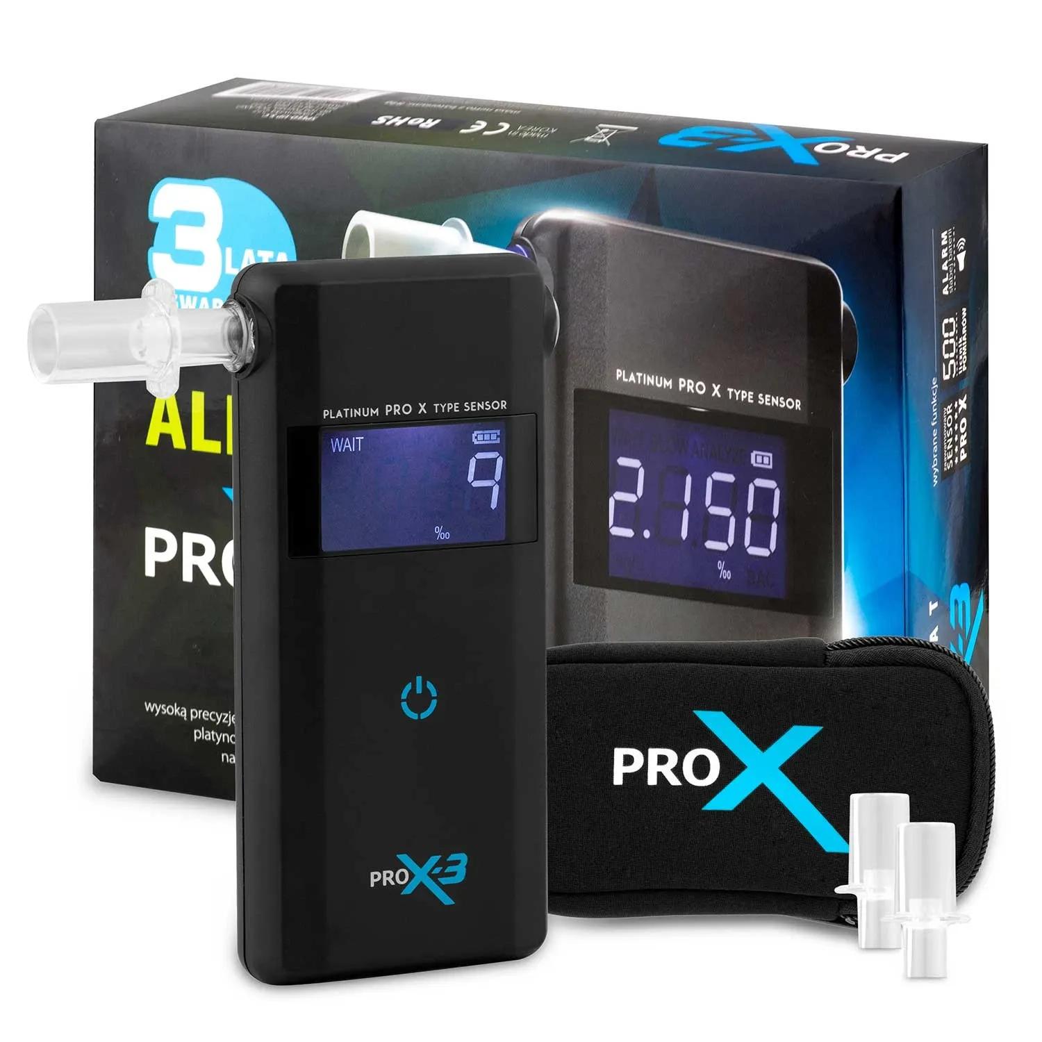 „AlcoForce PRO X-3“ elektrocheminis alkotesteris - nuotrauka 1