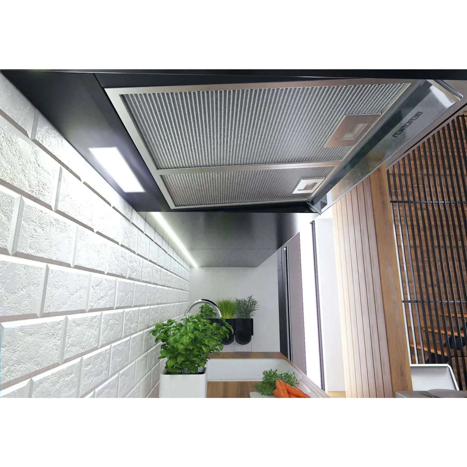 Po spintele montuojamas virtuvės gartraukis – 60 cm absorbcinis Berdsen BE-10-A juodas - nuotrauka 1