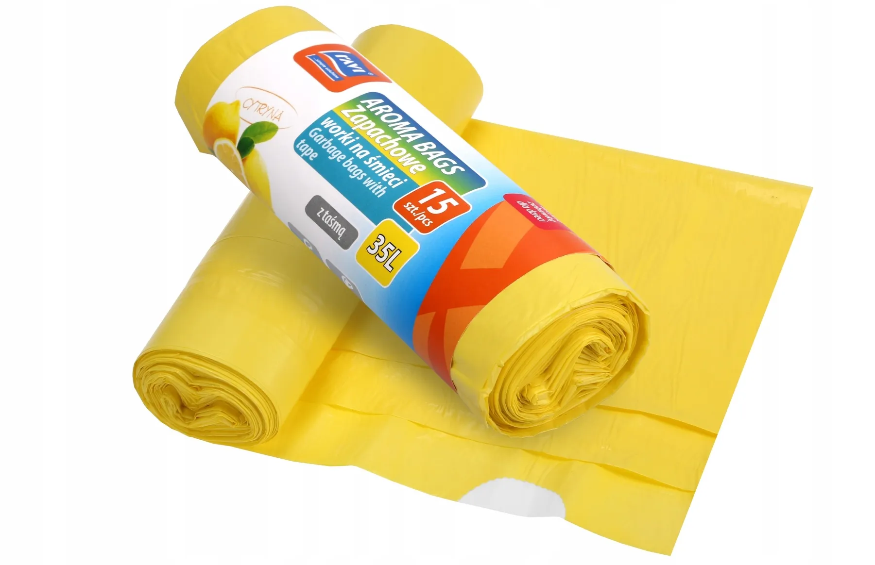Citrininiai šiukšlių maišai „Ravi Aroma Bags“, 35 l, 15 vnt.