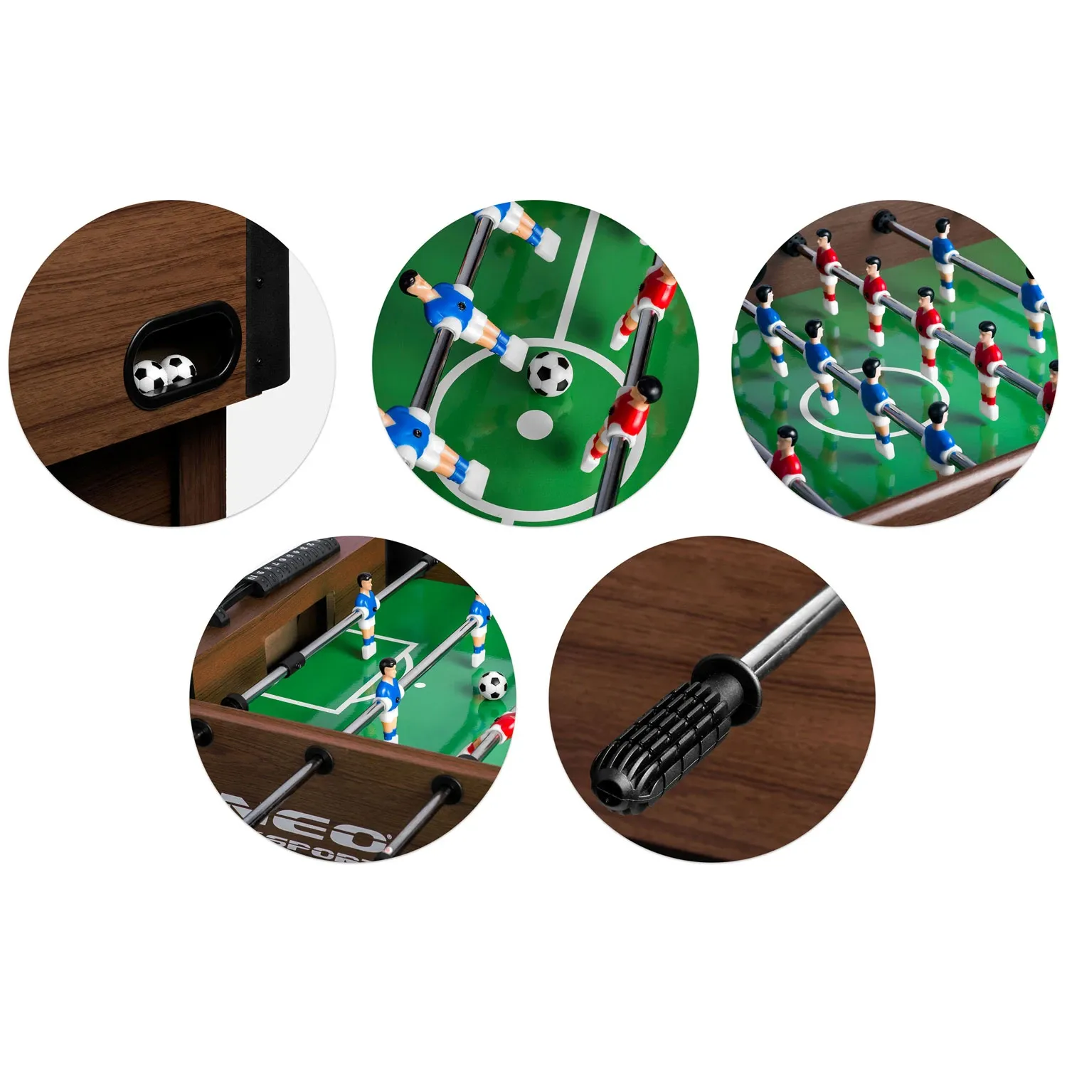 „Neosport“ stalo futbolo stalas, 118 x 61 x 79 cm, NS-804, tamsiai rudas - nuotrauka 1