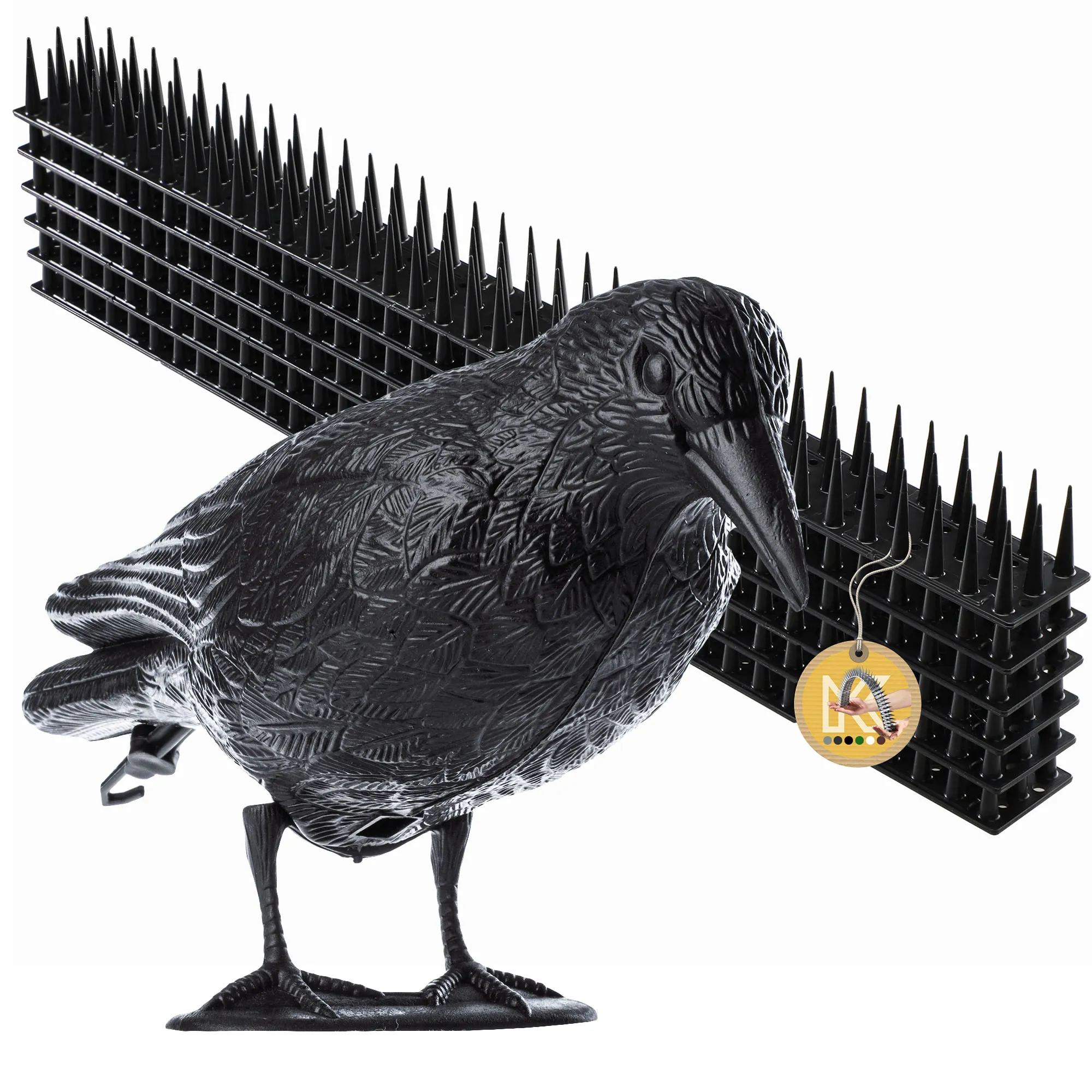 Plastikiniai paukščių spygliai 6 vnt., juodi + varnos formos