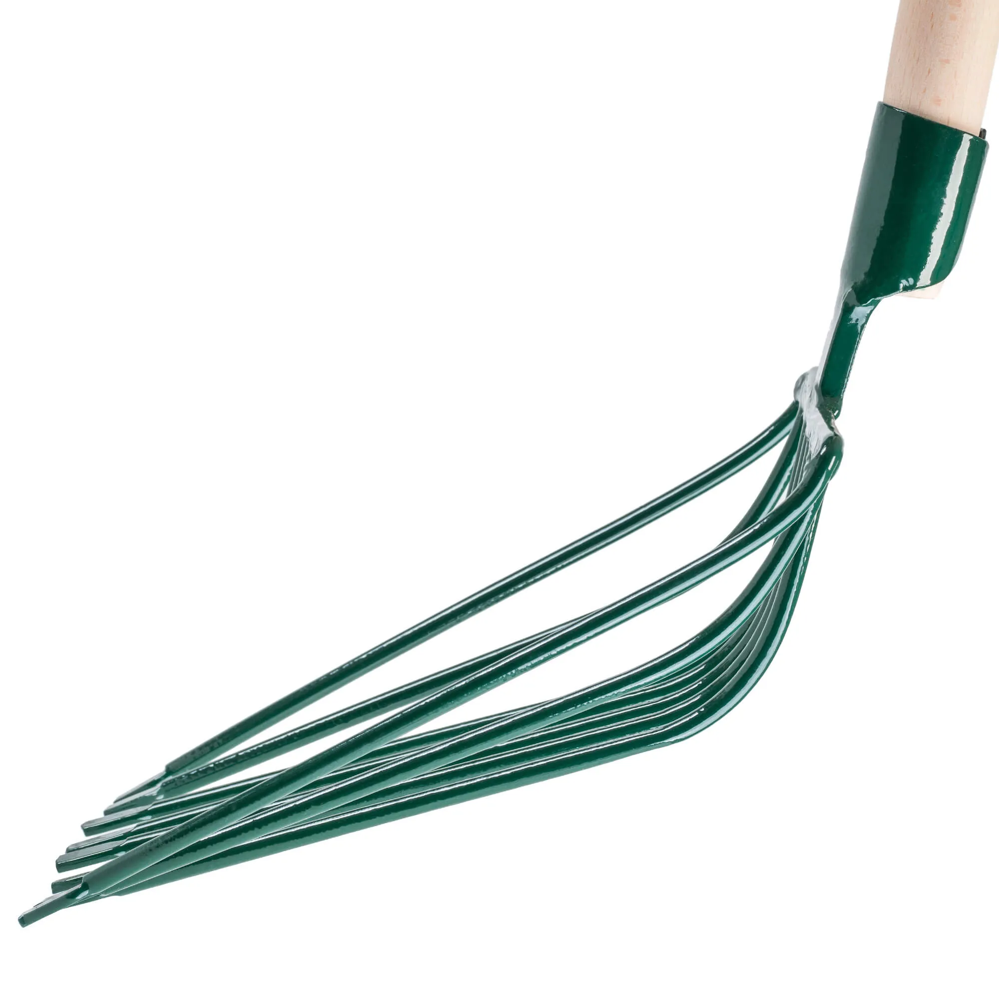 Vialle 9 dantų metalinė šakutė 131 cm, žalia