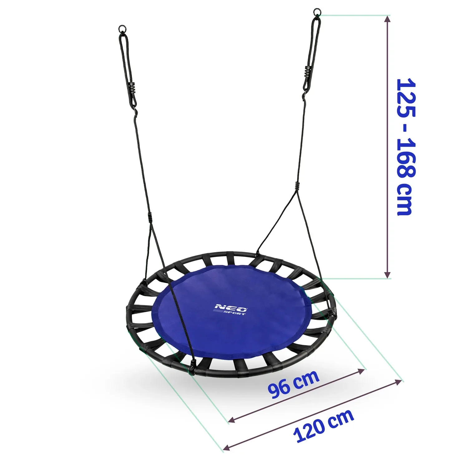 Sūpynės gandro lizdui SWINGO XXL 120 cm mėlynos - nuotrauka 1