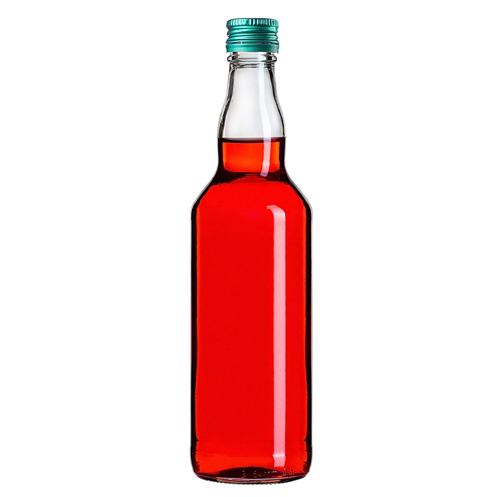 Monopol stikliniai buteliai 500 ml su žaliu dangteliu 100 vnt.