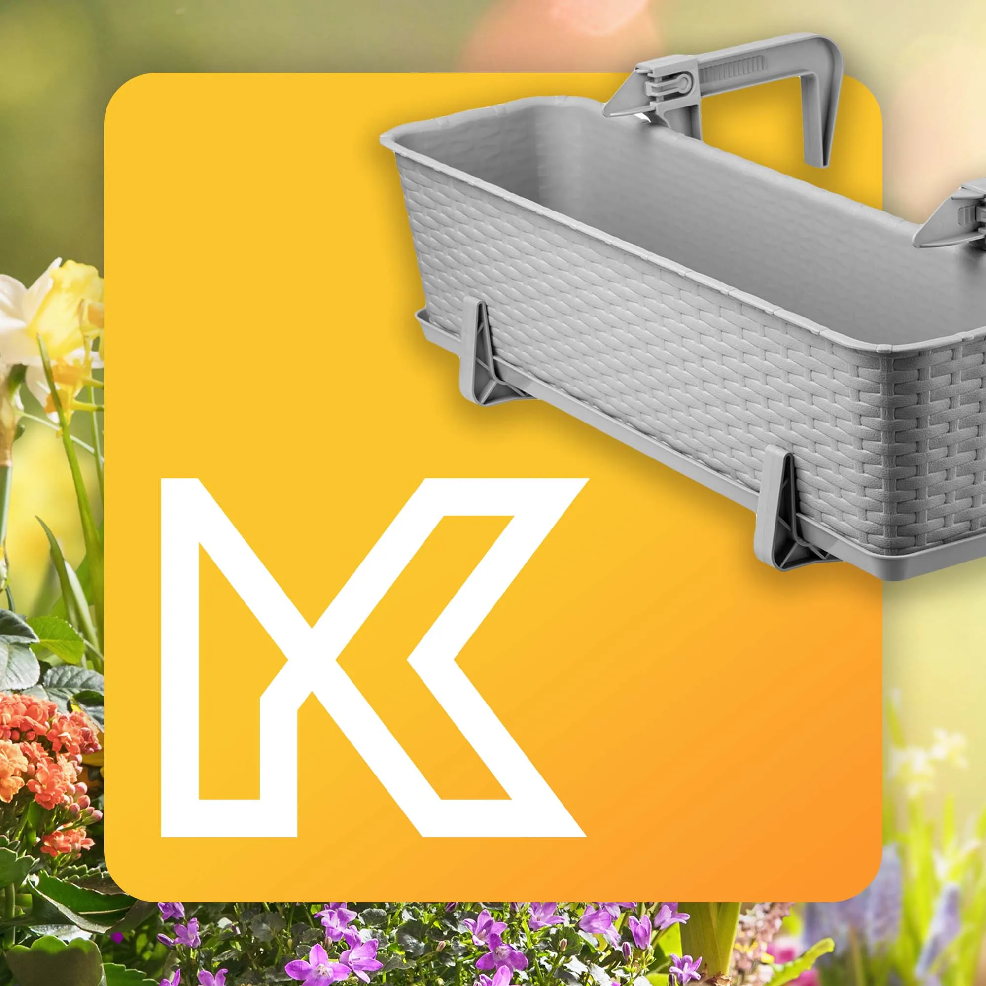 Balkono dėžė su rankenomis Castro pilka 60 cm