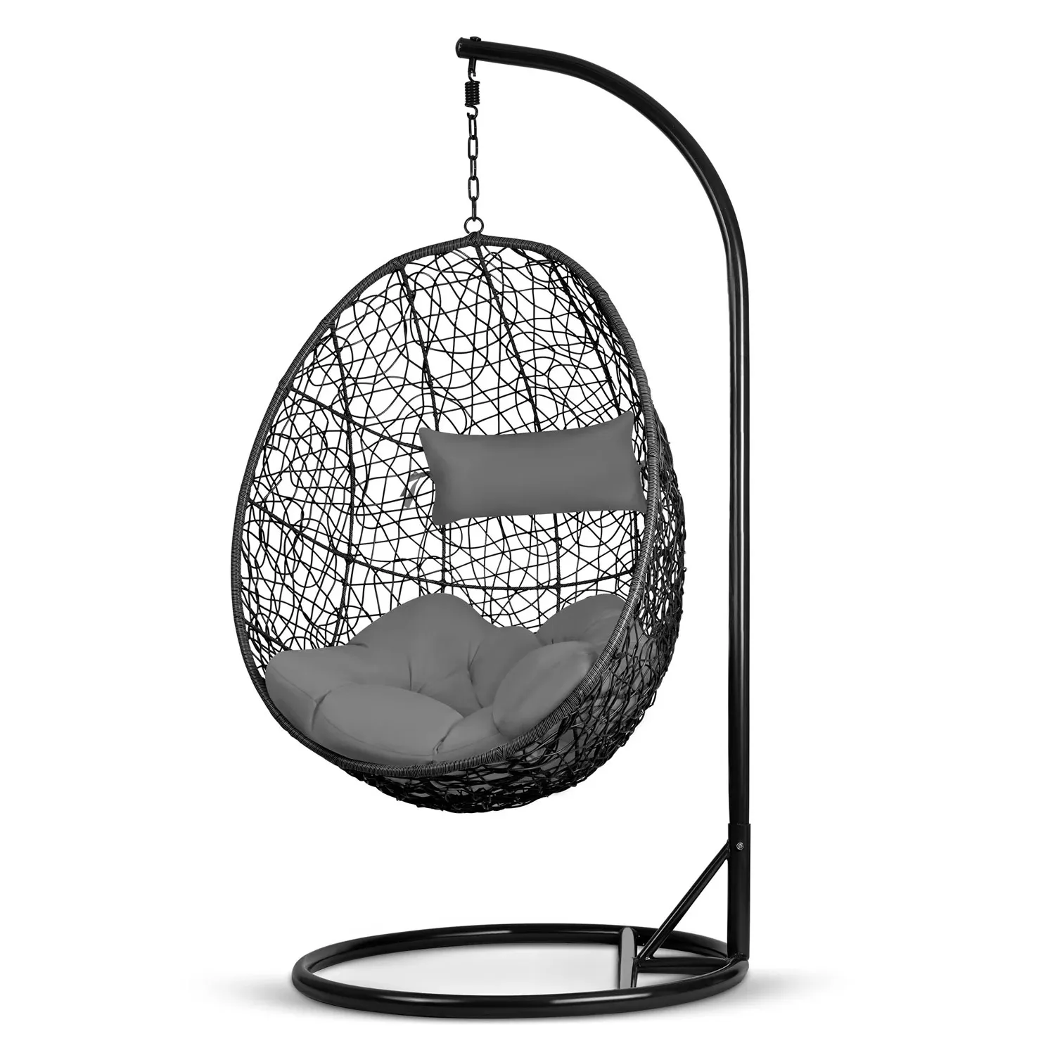 Brava juoda pakabinama sodo kėdė + pilkos Sofotel pagalvėlės - nuotrauka 1