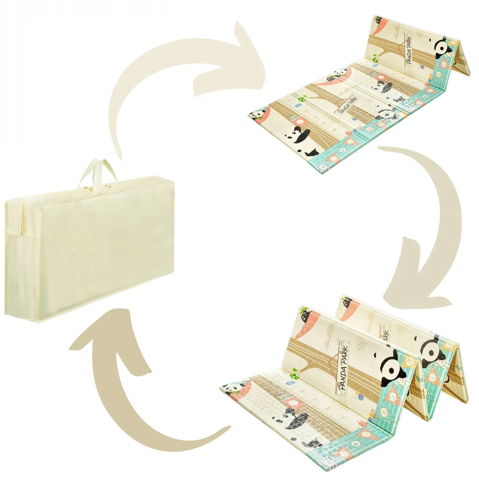 Kūdikių žaidimų kilimėlis „Pandos ir indėnai“