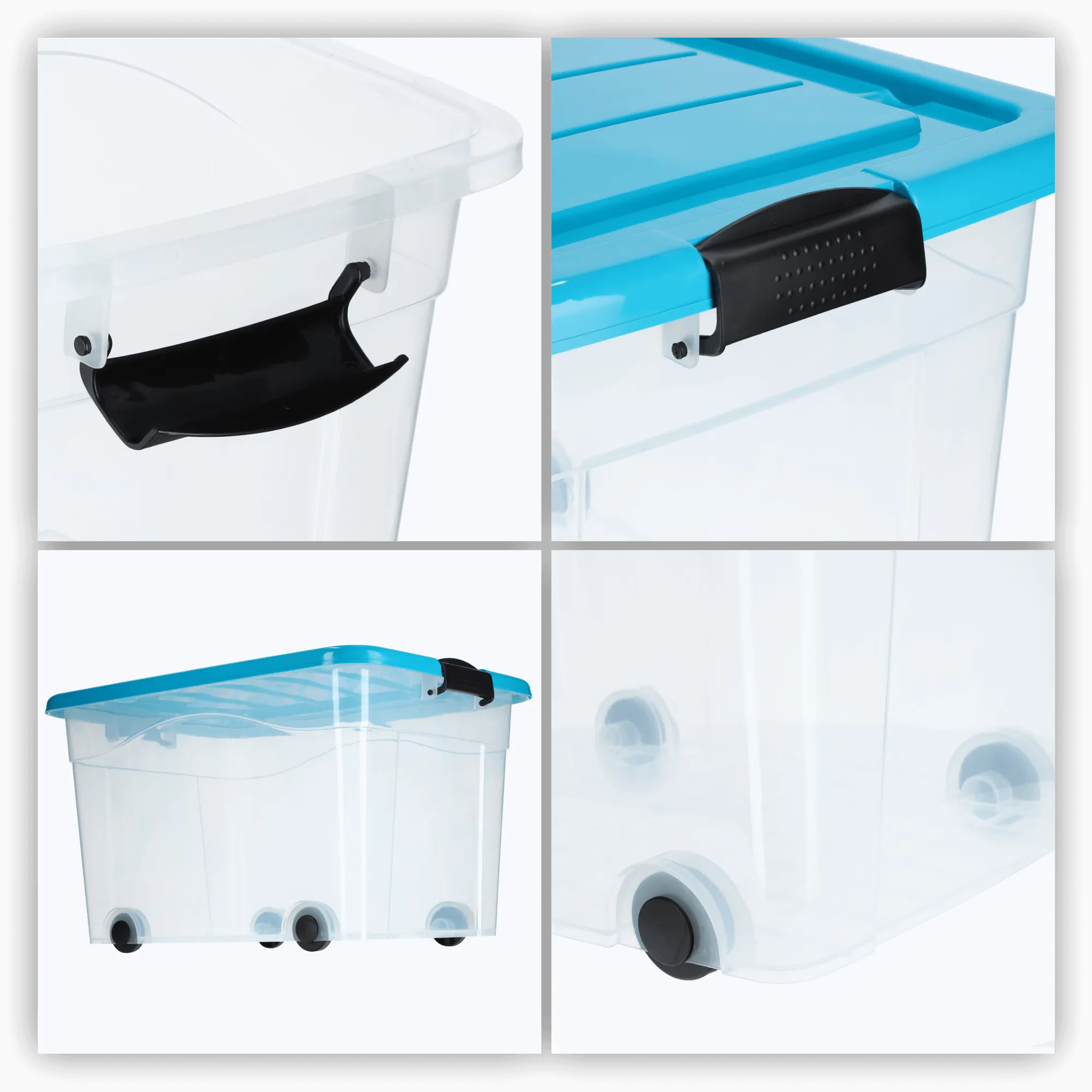 Vado 60 litrų plastikinė šiukšliadėžė su ratukais, mėlyna