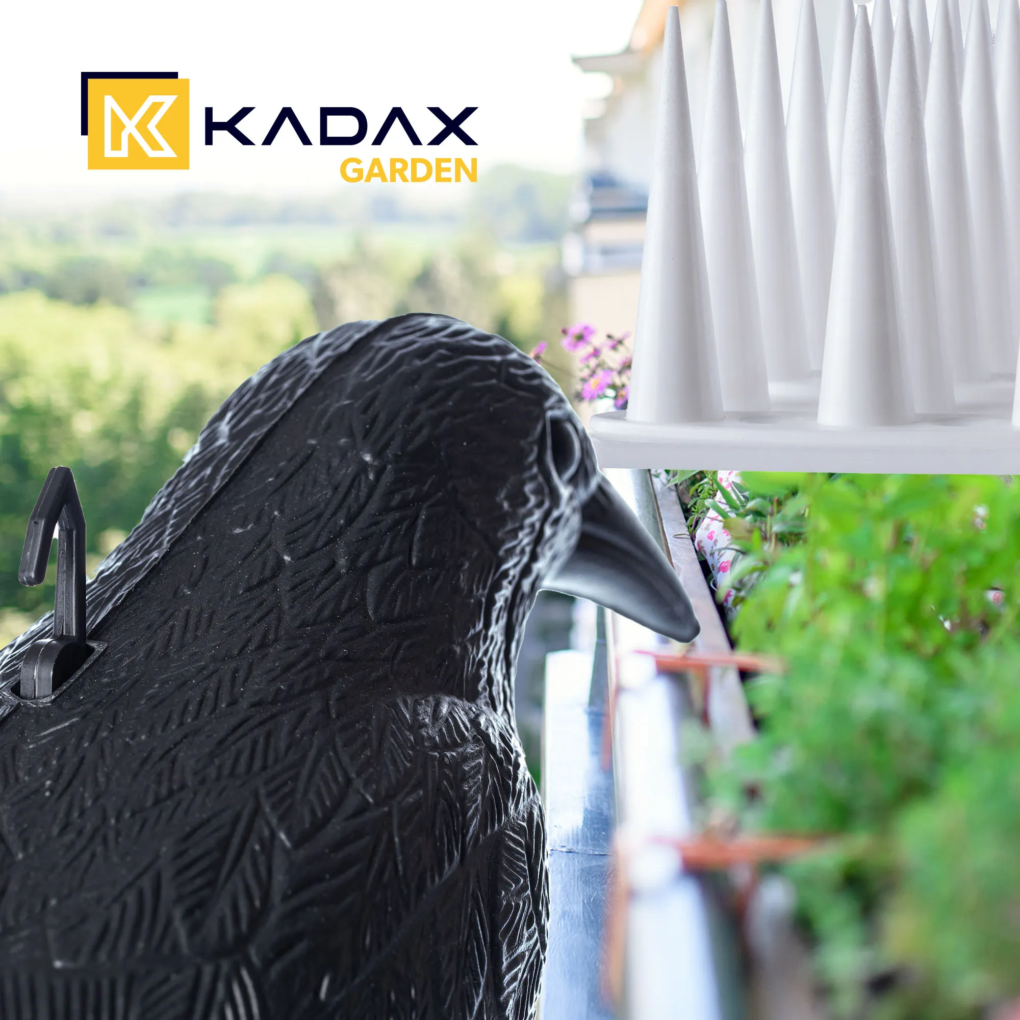 Plastikiniai paukščių spygliai 6 vnt., balti + varnos formos