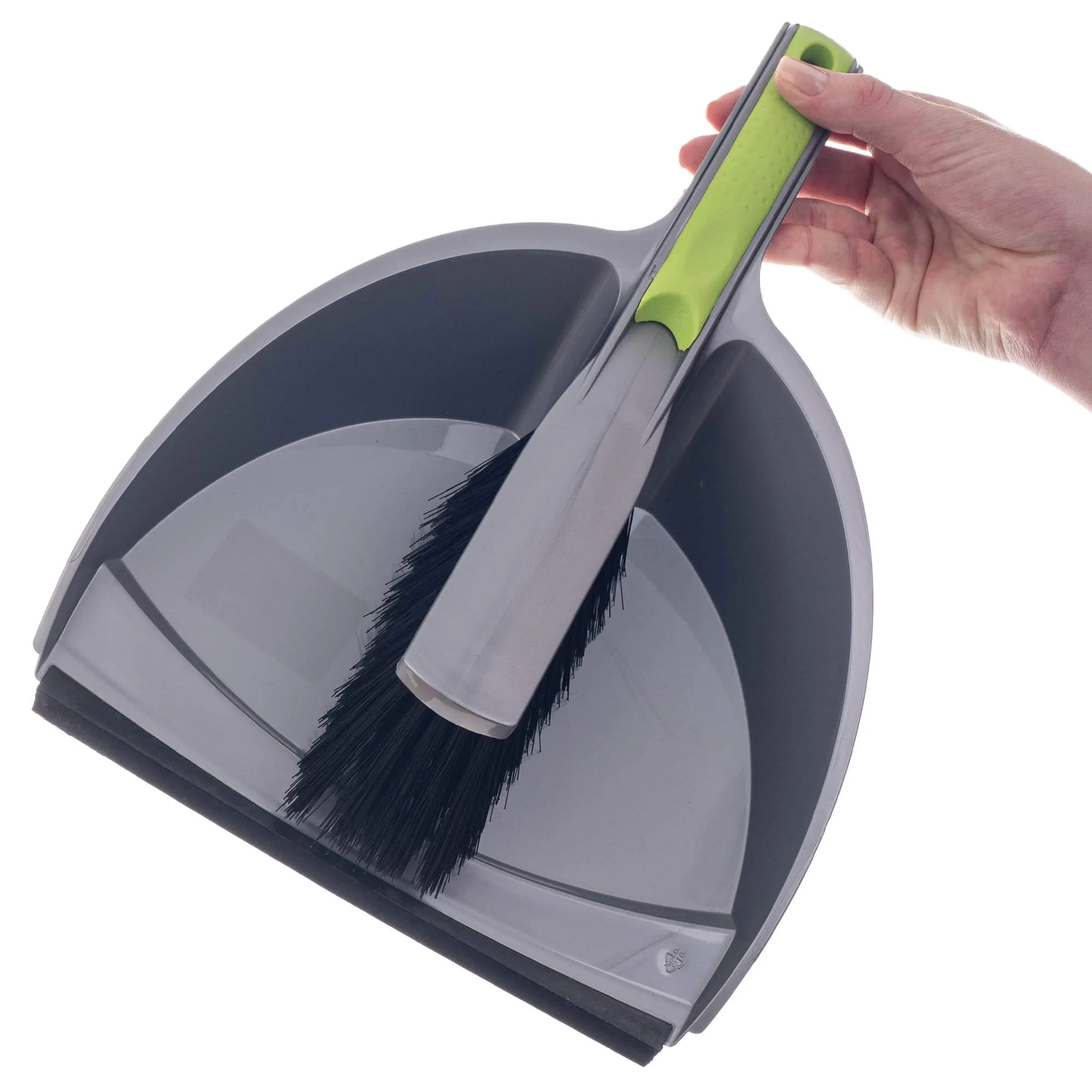 Amot 32 cm šluota ir semtuvėlis su žaliu kotu