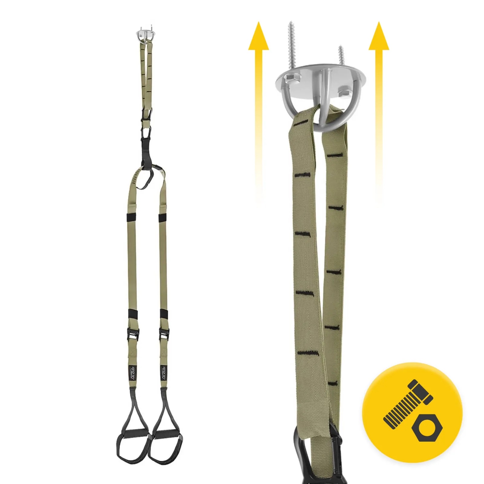 TRX chaki spalvos mankštos juostos