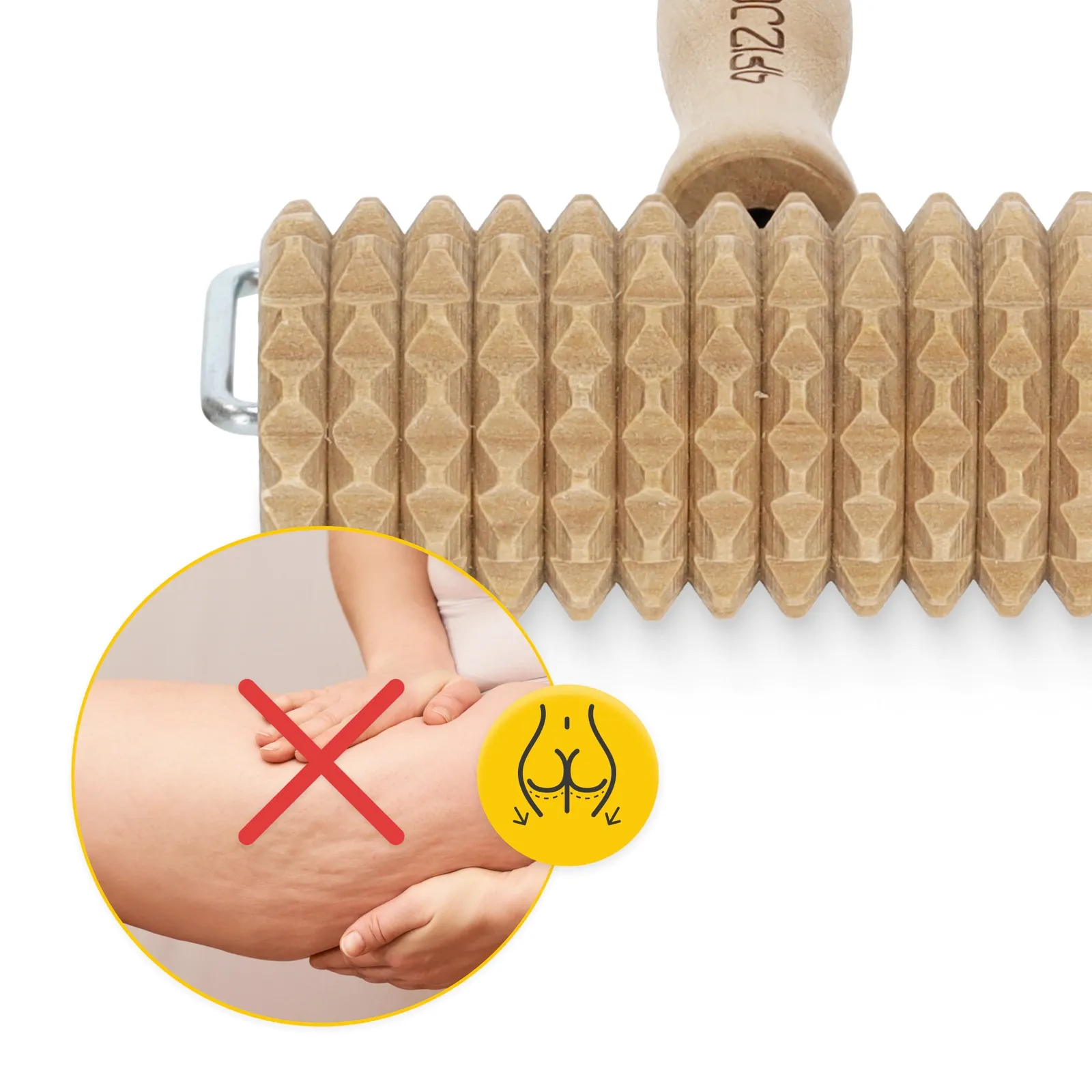 Didelis medinis kūno masažo volelis