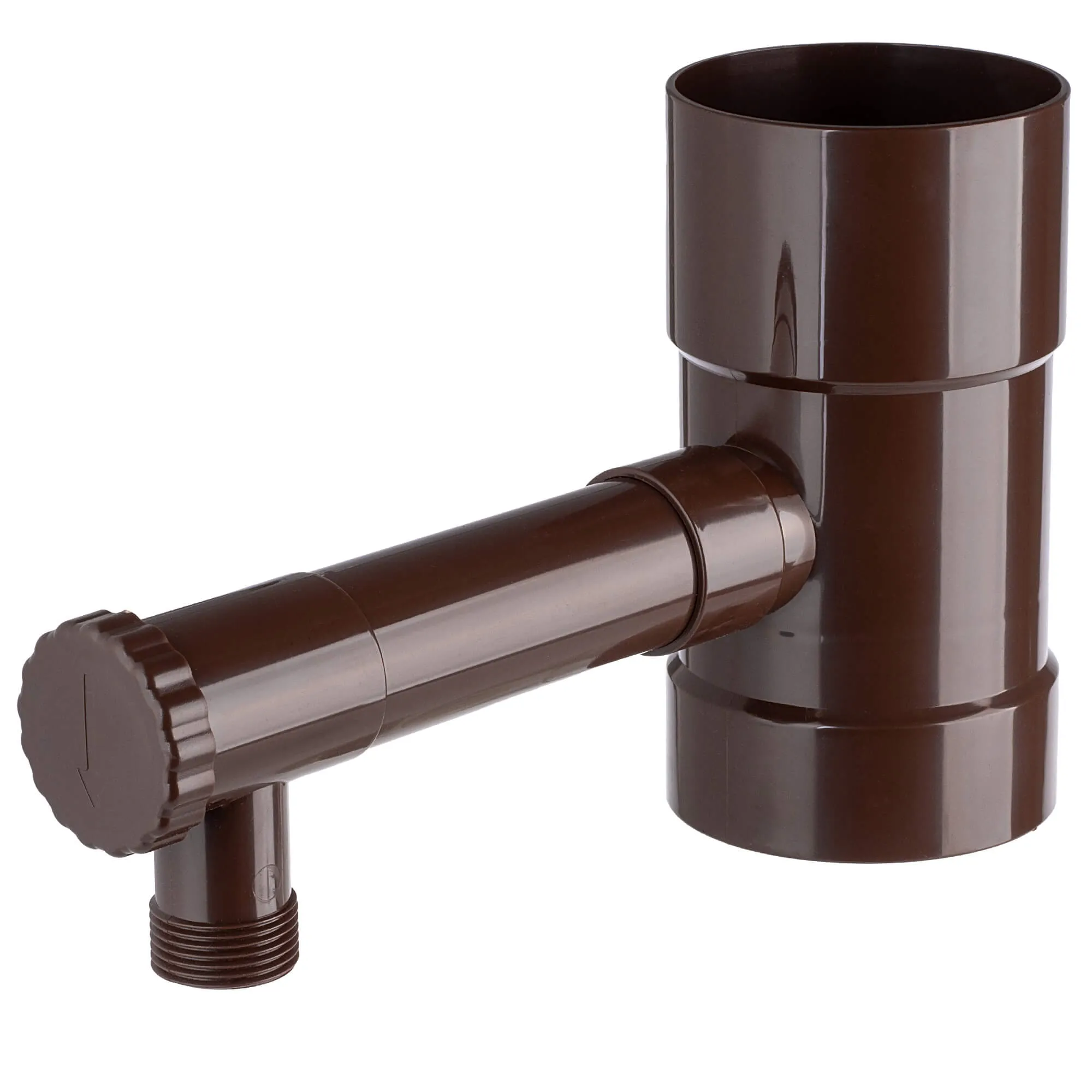 Nancras lietaus vandens kolektorius su vožtuvu, 90 mm, rudas