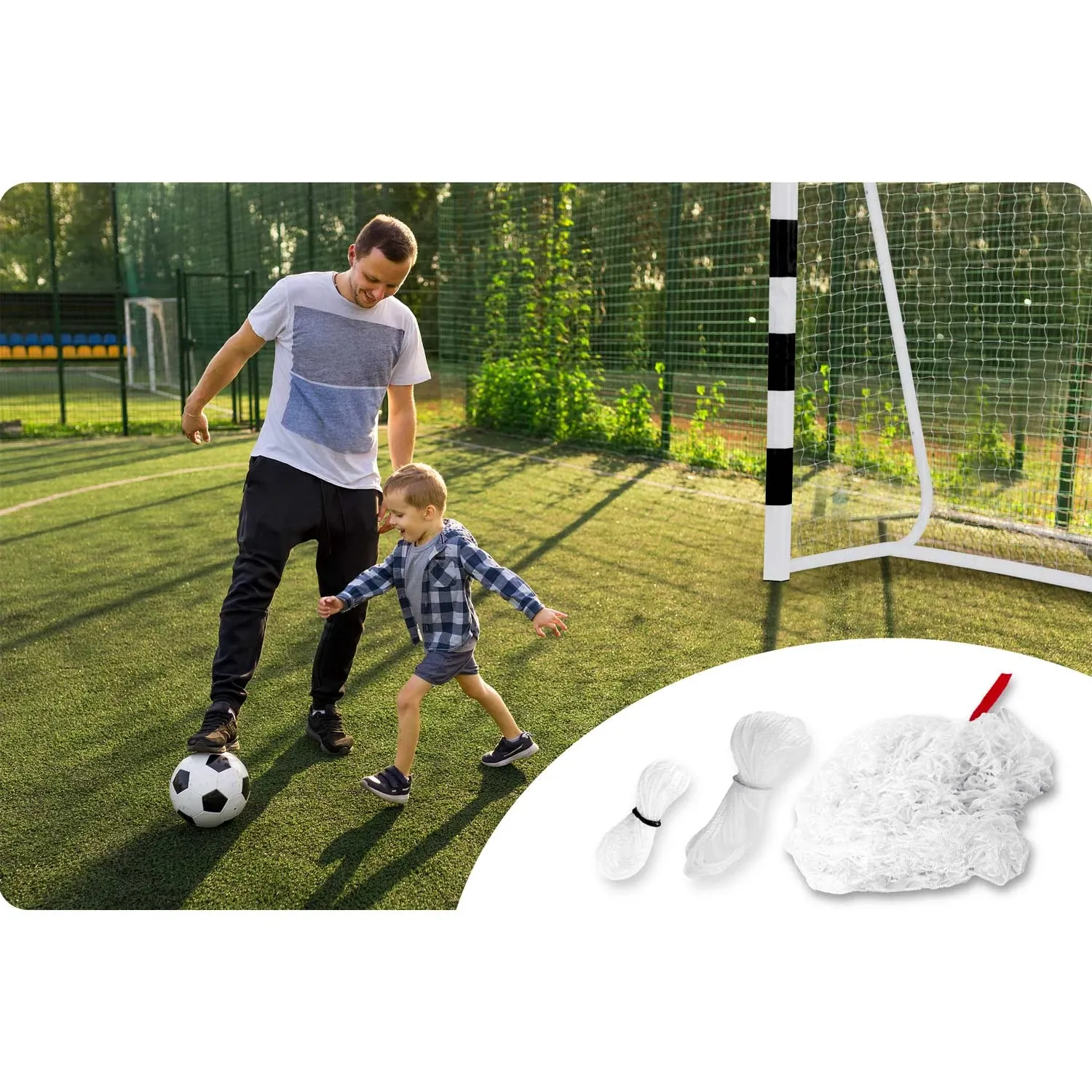 Futbolo vartų tinklas 215 x 150 x 90 cm Neo-Sport - nuotrauka 1