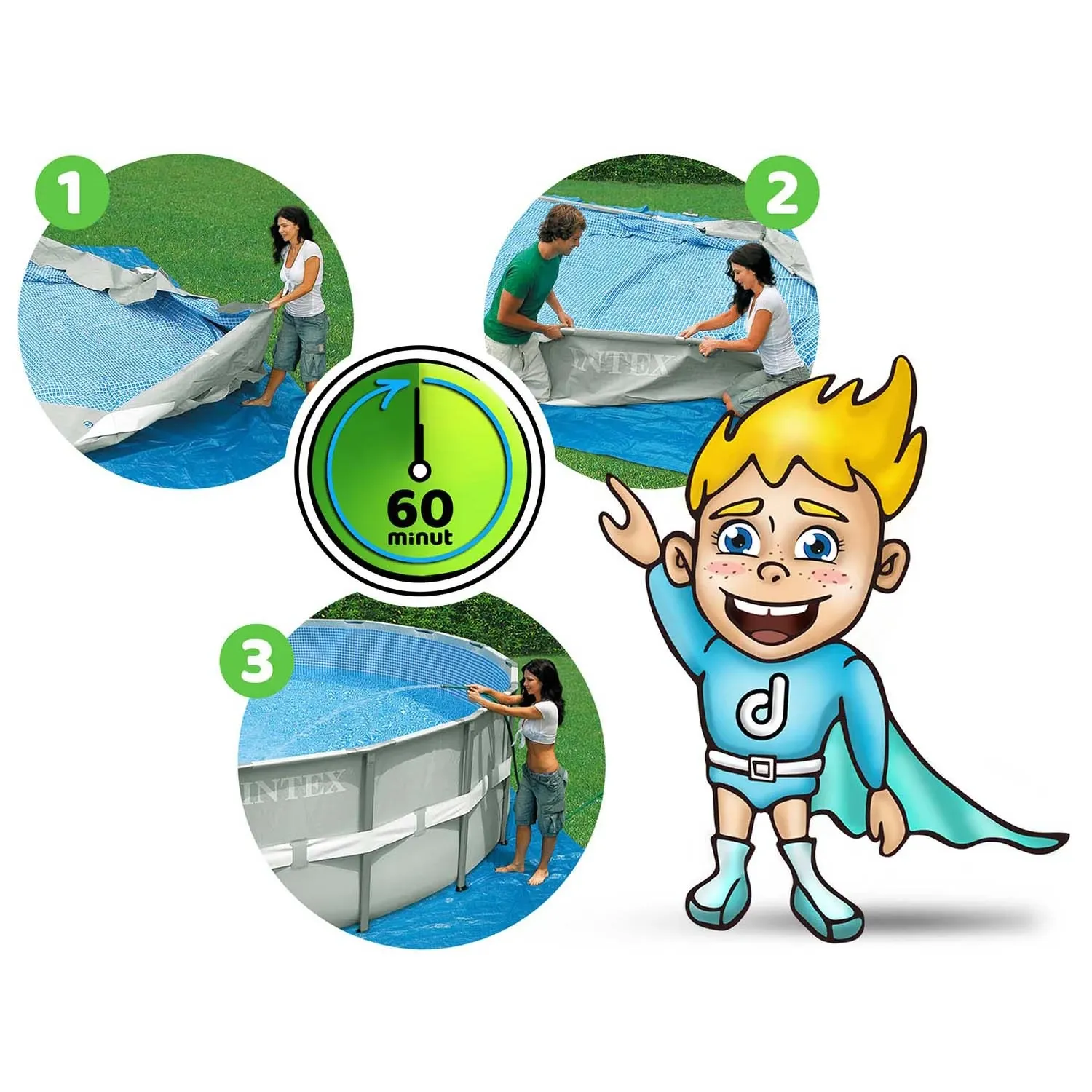Karkasinis sodo baseinas 549 x 122 cm 21 viename INTEX 26732 - nuotrauka 1