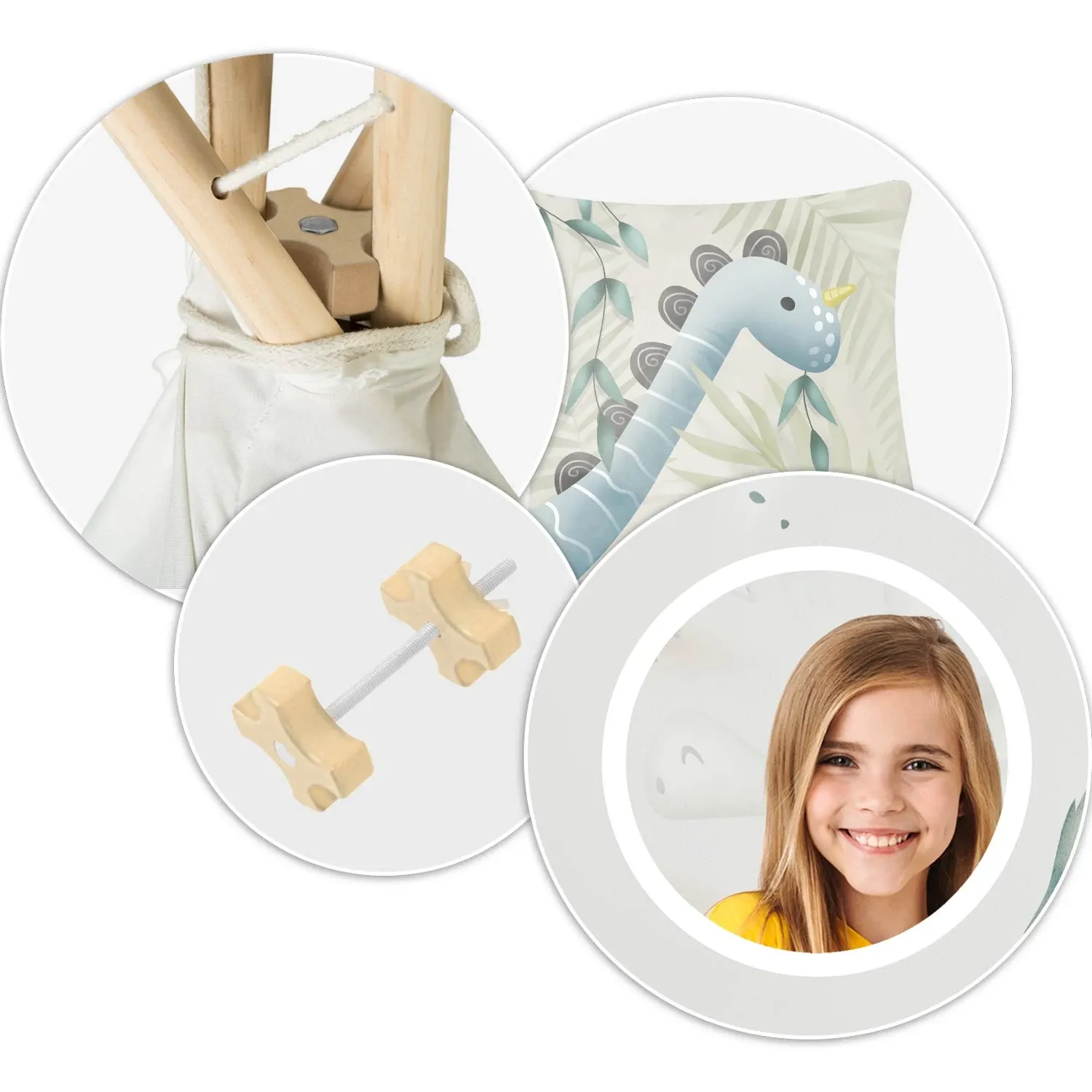 Nukido tipi palapinė vaikams – dinozaurai - nuotrauka 1