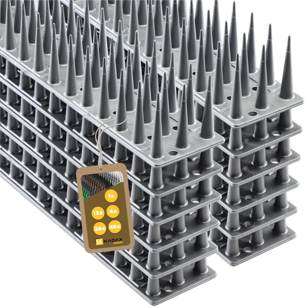 „Arcas“ plastikiniai paukščių apsaugos smaigai, sidabriniai, 12 vnt.