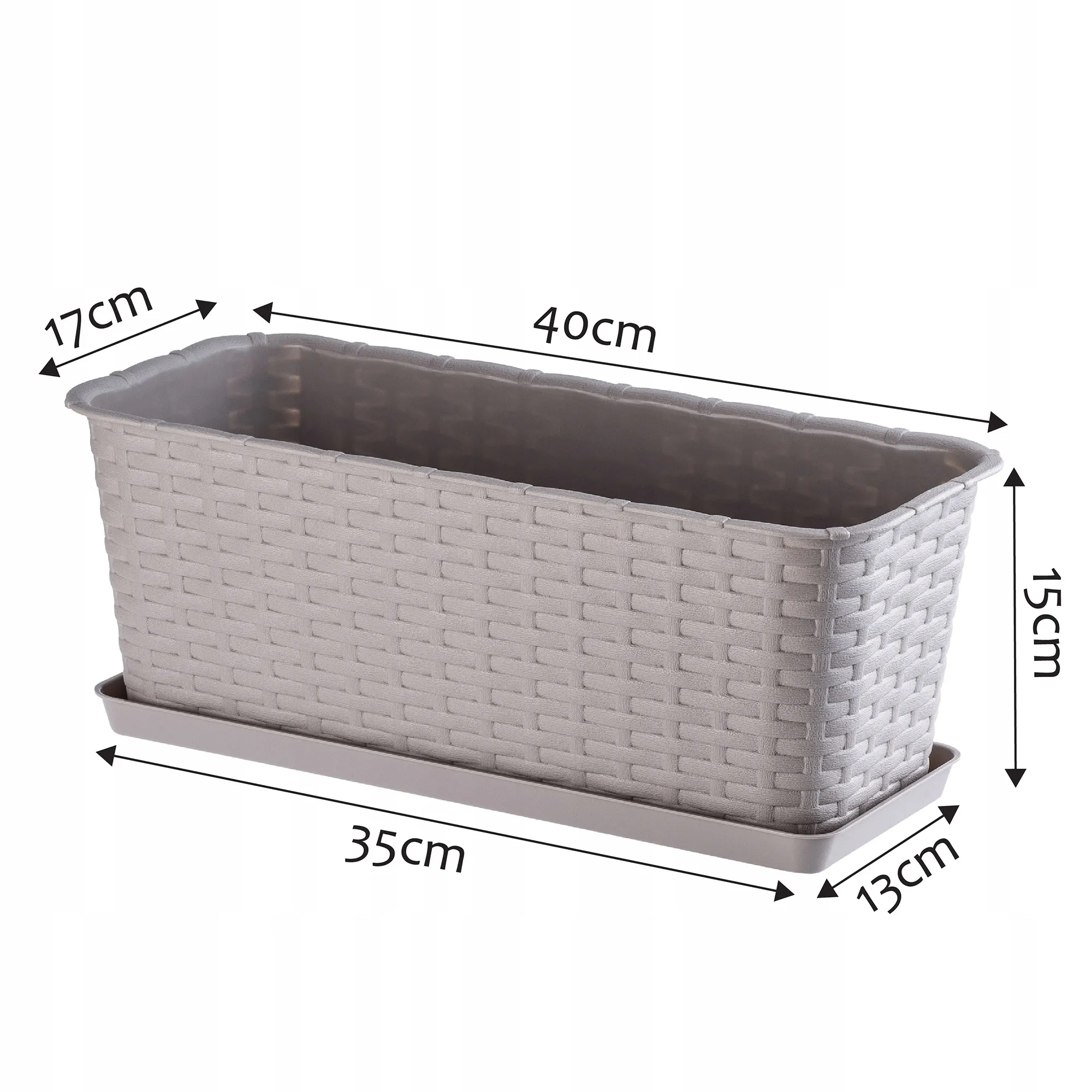 40 cm karamelinis vazonas-lėkštutė