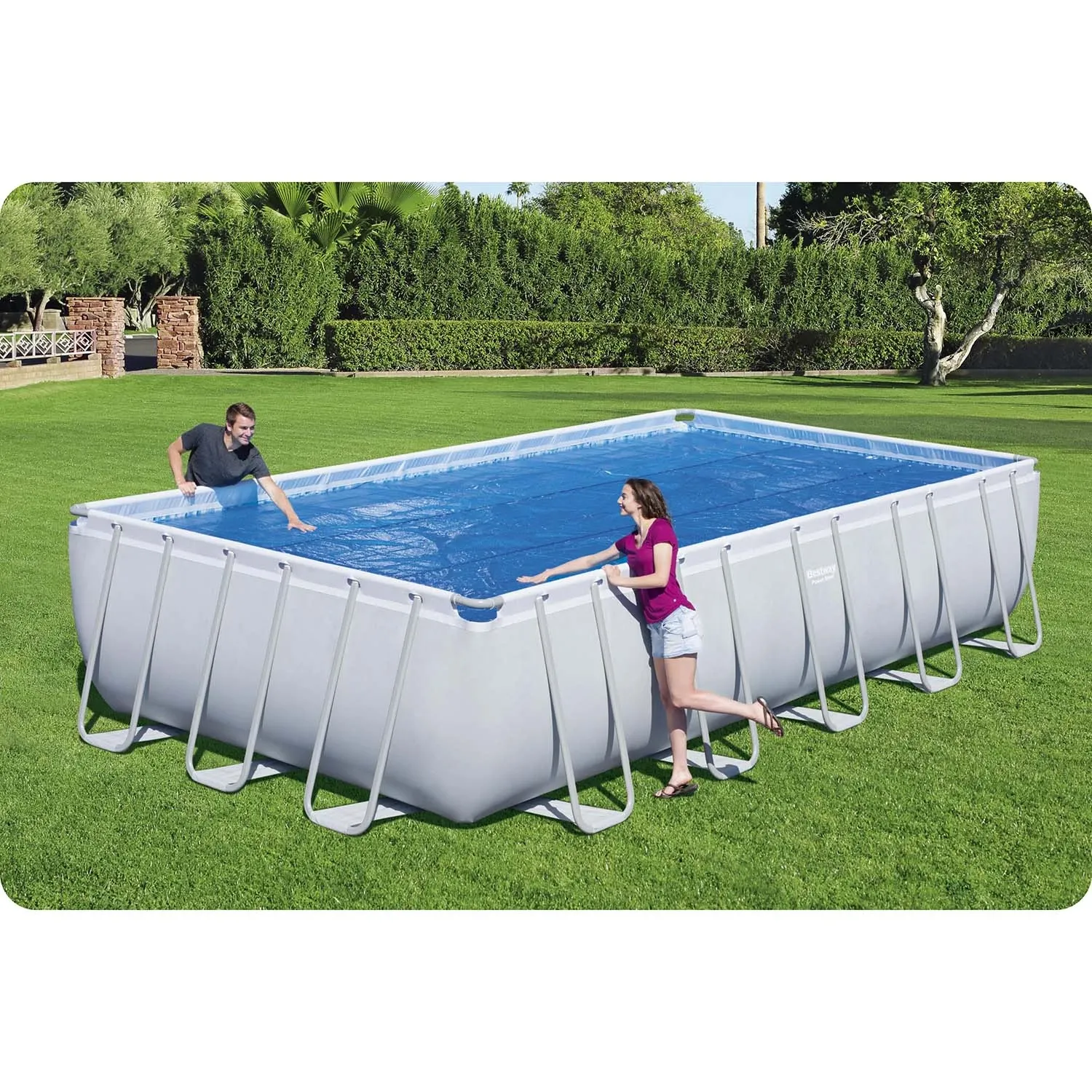 Baseino stogelis su saulės energija 732 x 366 cm „Bestway 58228“ - nuotrauka 1