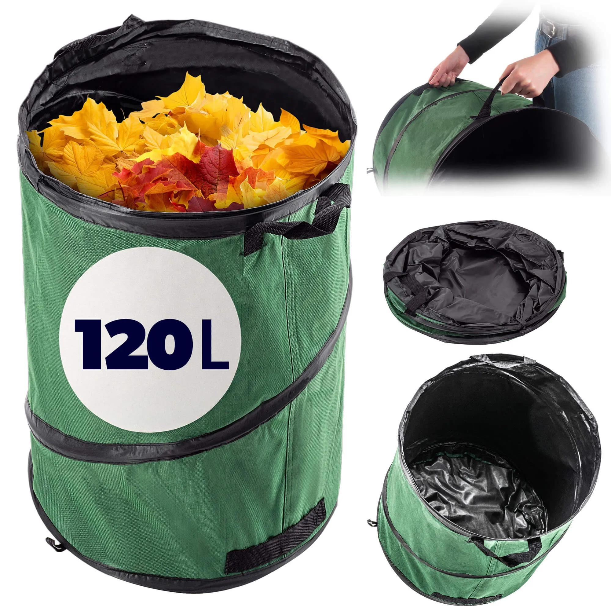 Vermenton 120 l sulankstomas sodo krepšys, žalias