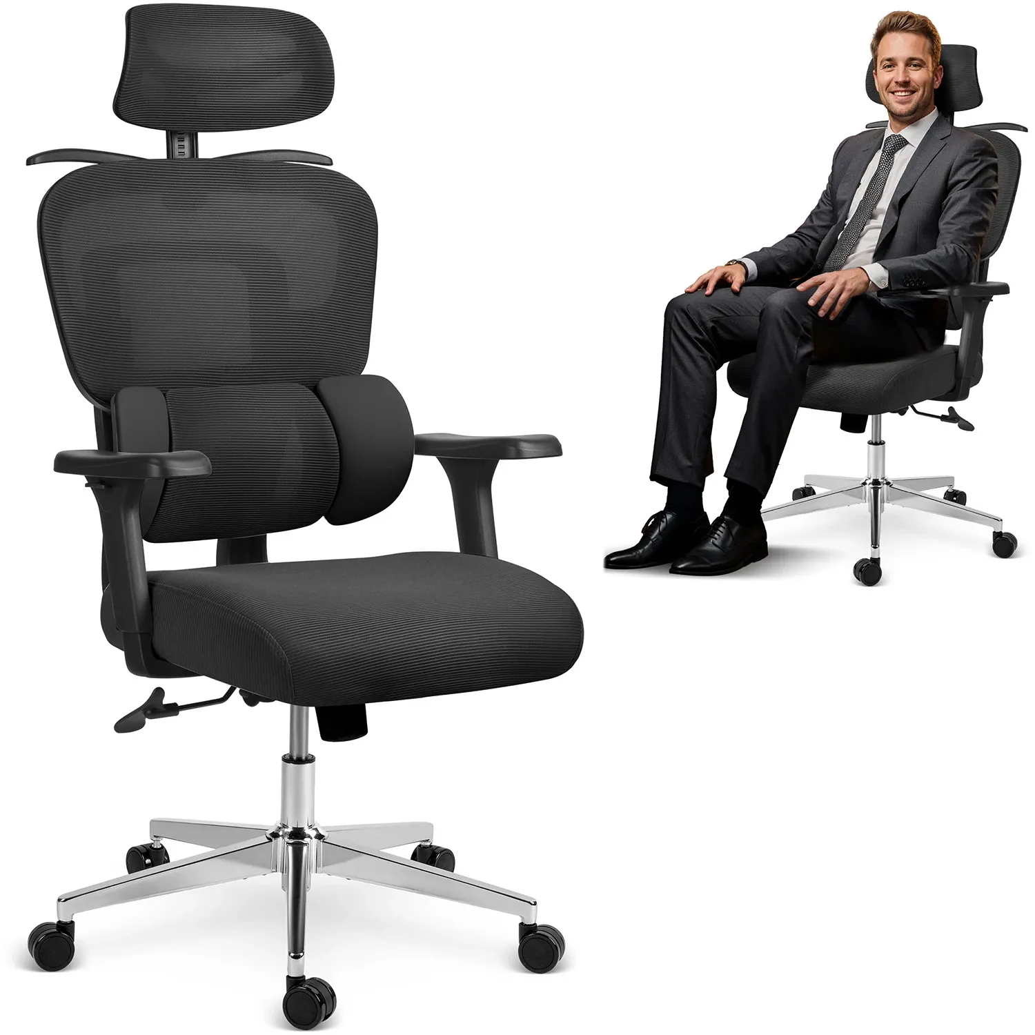 Sofotel Talin mikro tinklelio biuro kėdė – juoda - nuotrauka 1