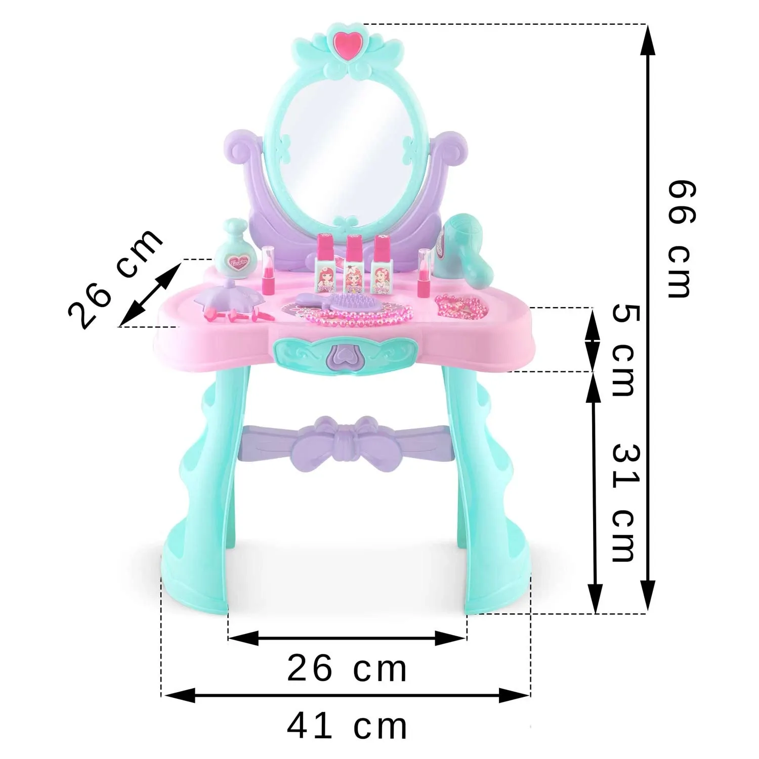 Ricokids 773200 Tualetinis staliukas su veidrodžiu mergaitėms - nuotrauka 1