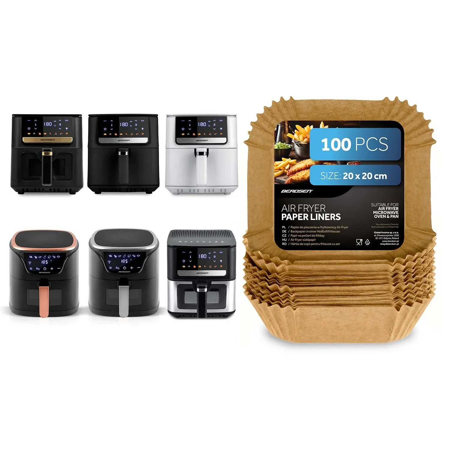 Kepimo popierius gruzdintuvės įdėklams 20 cm Berdsen - 100 vnt. - nuotrauka 1