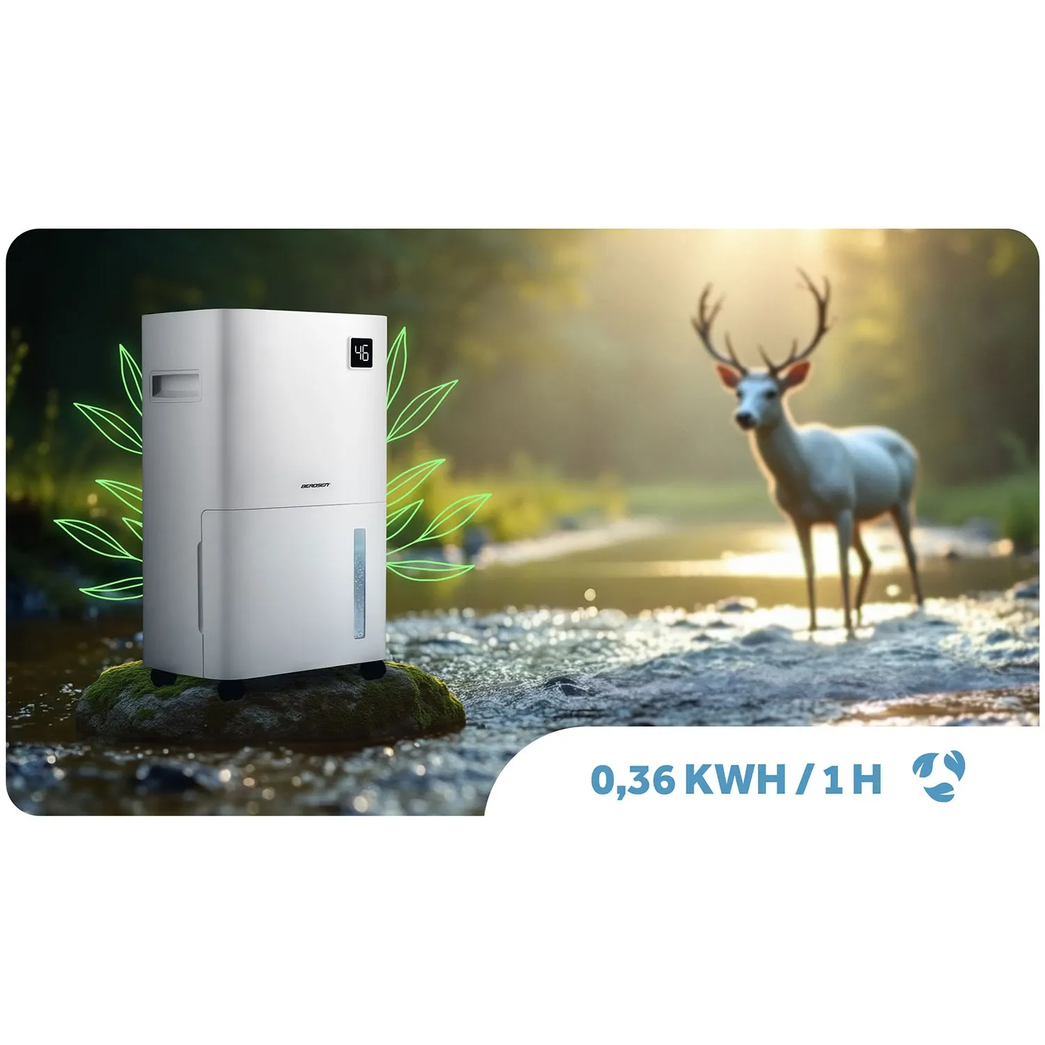 Berdsen BD-534 kompresorinis oro džiovintuvas - drėgmės sugėriklis, baltas - nuotrauka 1