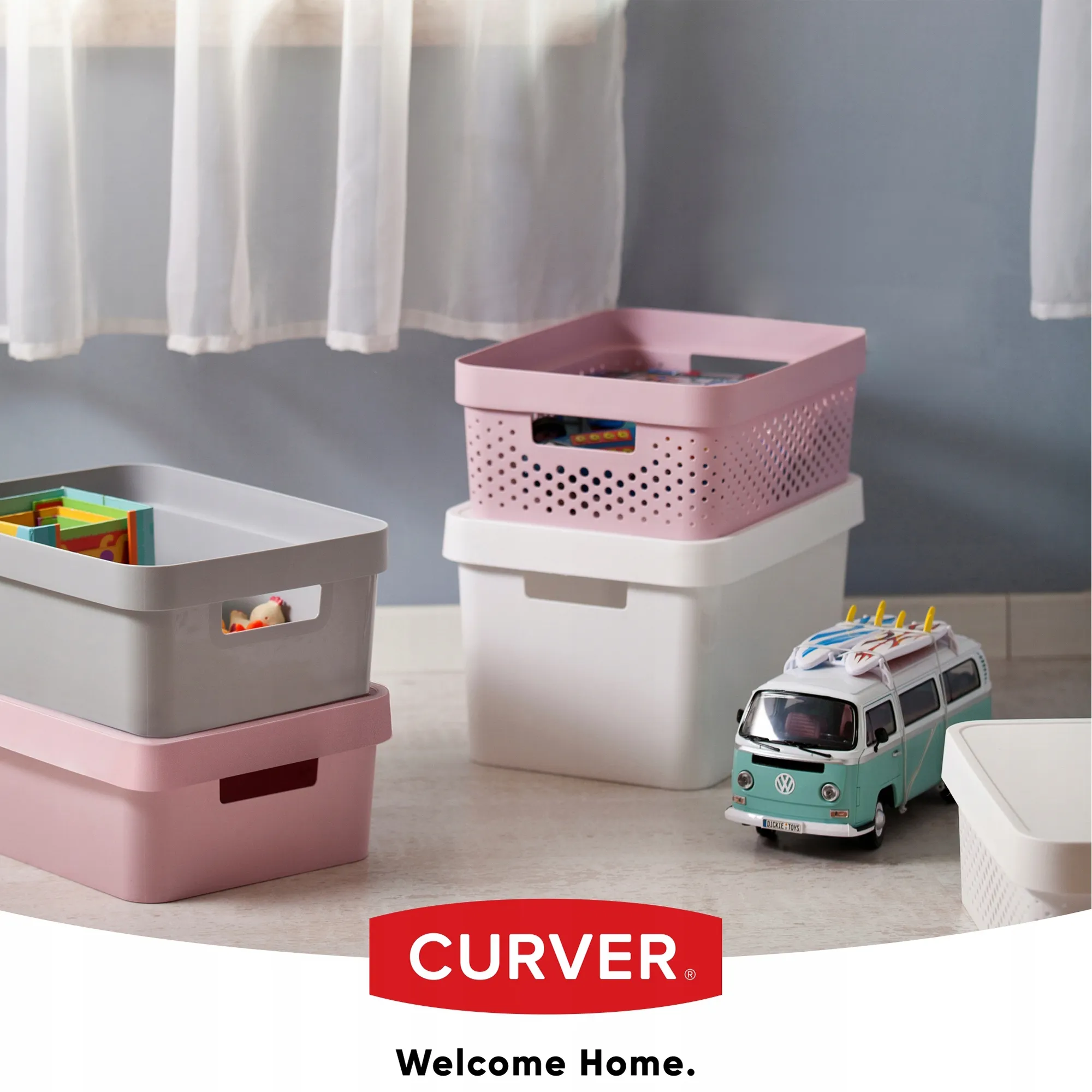Curver Infinity Eco 17L indas su dangčiu, rožinis