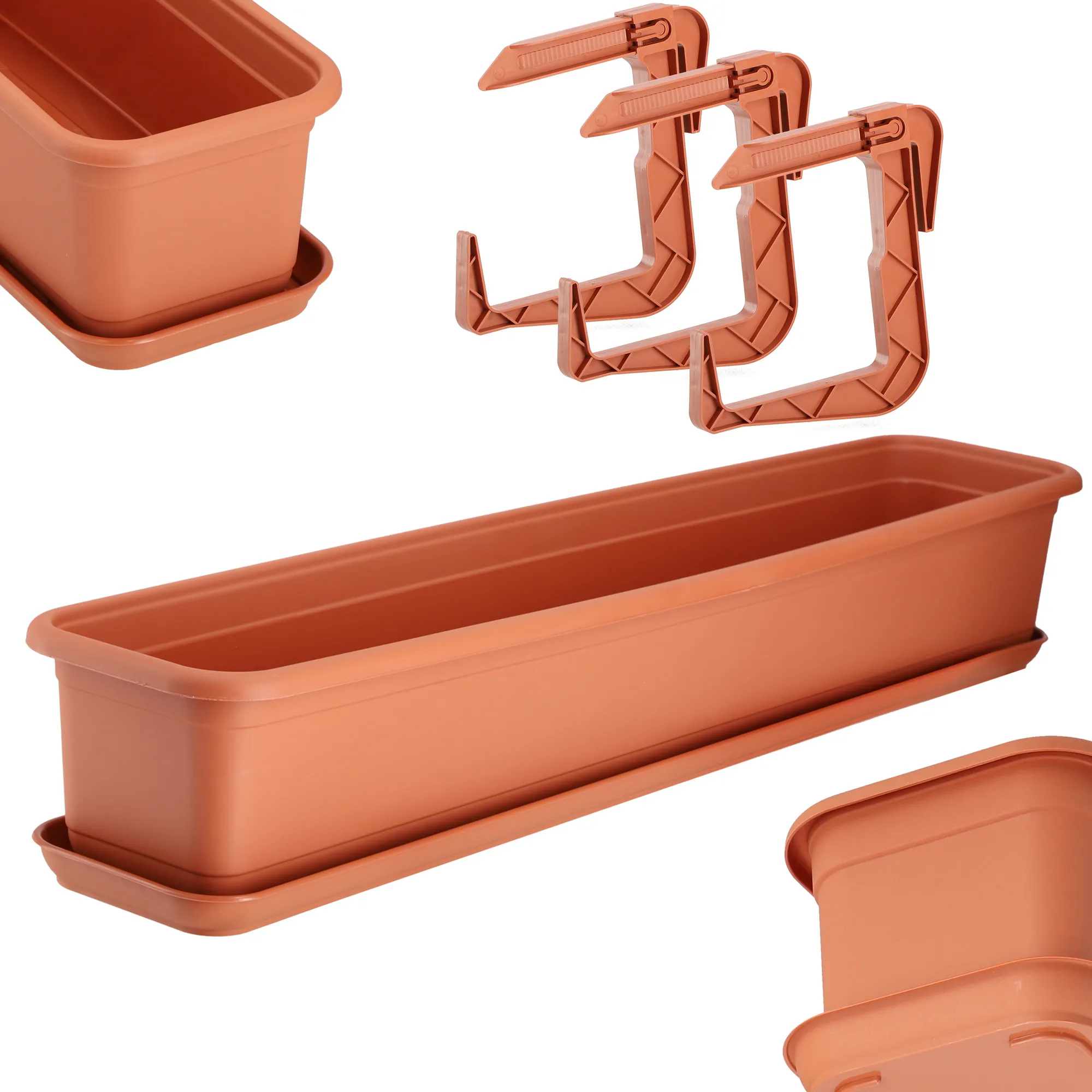 „Evron“ balkono dėžė su pagrindu ir rankenomis