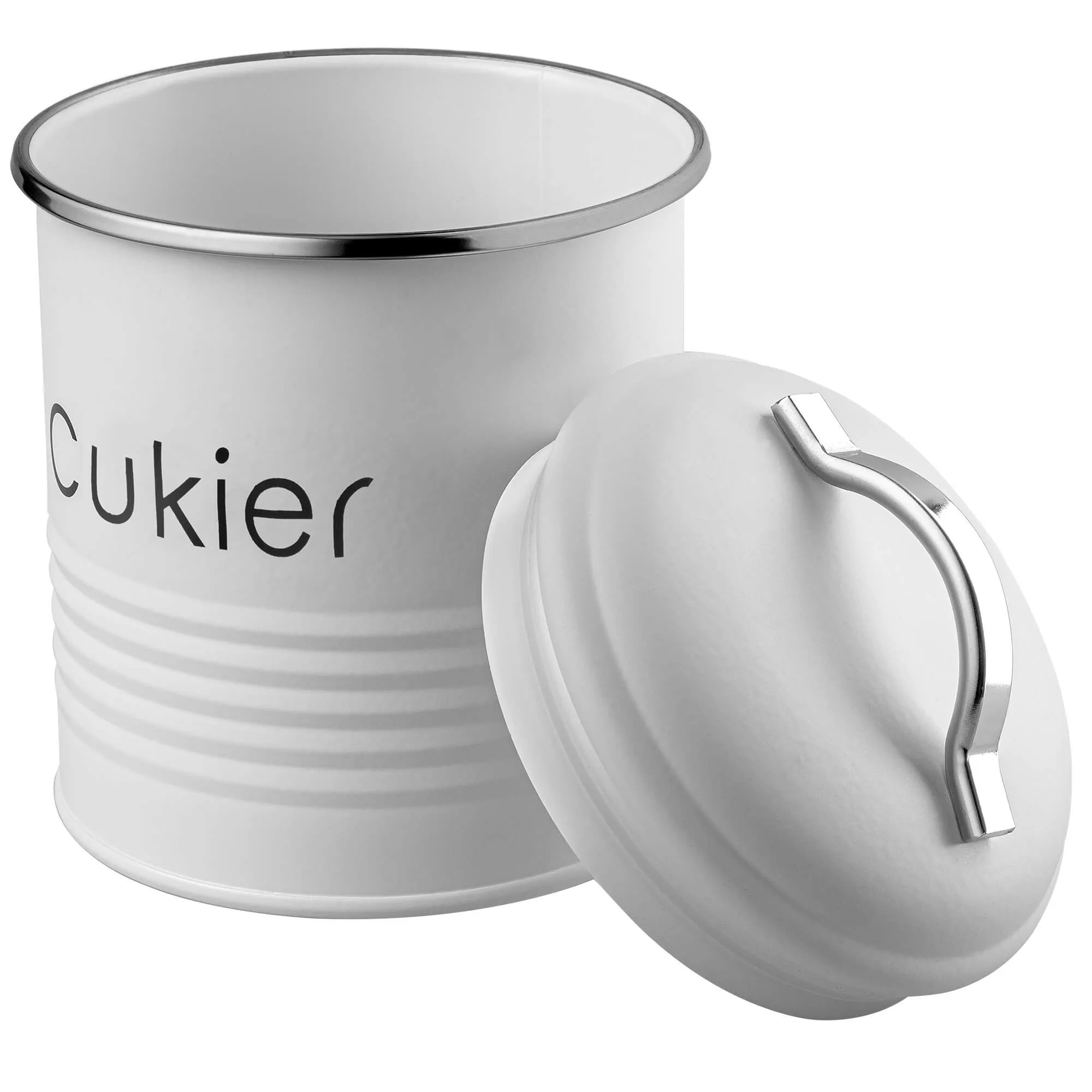 Apvalus cukraus indelis, baltas