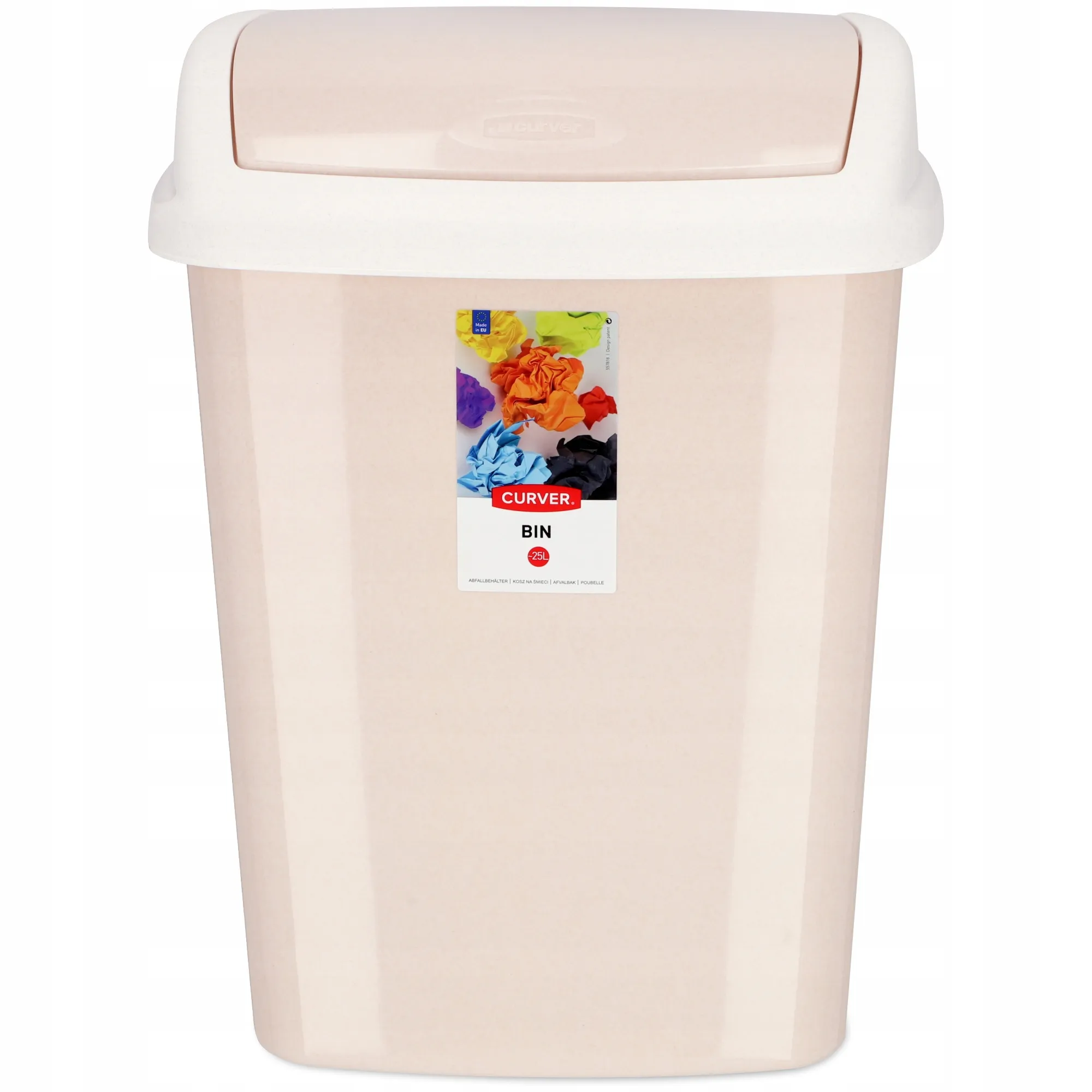 Curver Dominik 25 l pakreipiama šiukšliadėžė, smėlio spalvos